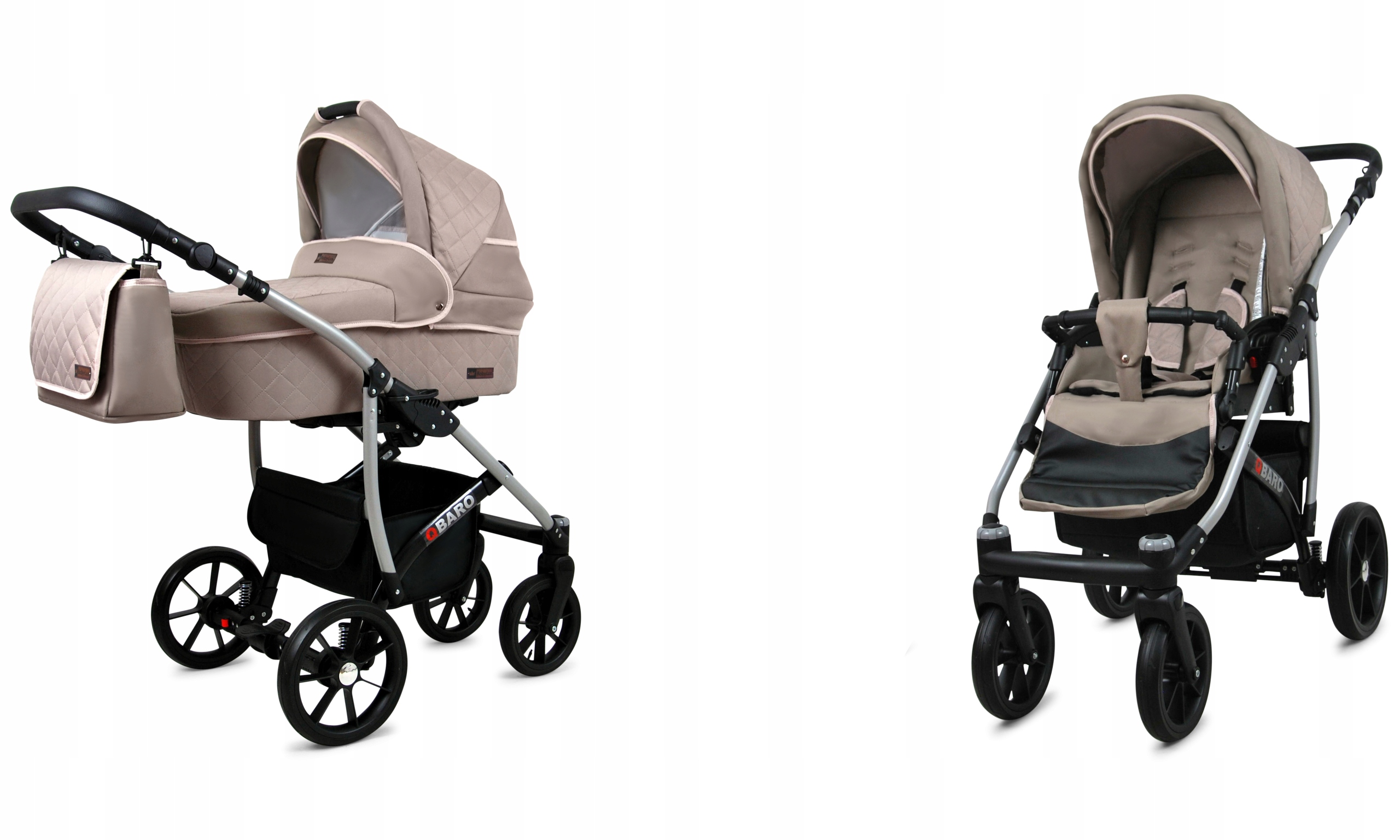 Wózek dziecięcy 2w1 BabyLux Qbaro spacerówka gondola spacerowy z torbą