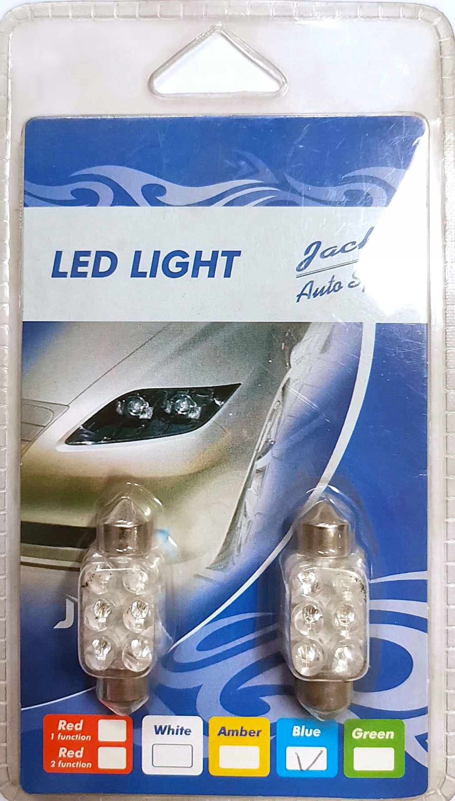 Gratisy# Żarówka rurkowa SV8.5 12V 36mm 6 Led niebieska (2szt.)
