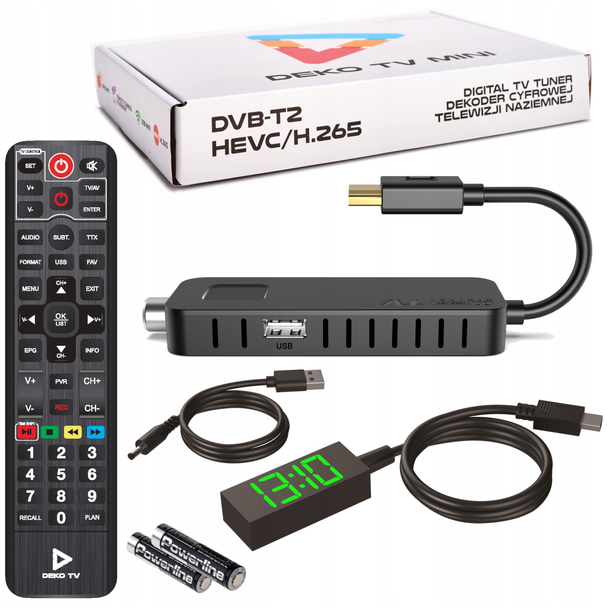 Tuner Dvb T2 Dekoder Tv Naziemnej Hevc H265 Mini Hdmi Full Hd Do Telewizora