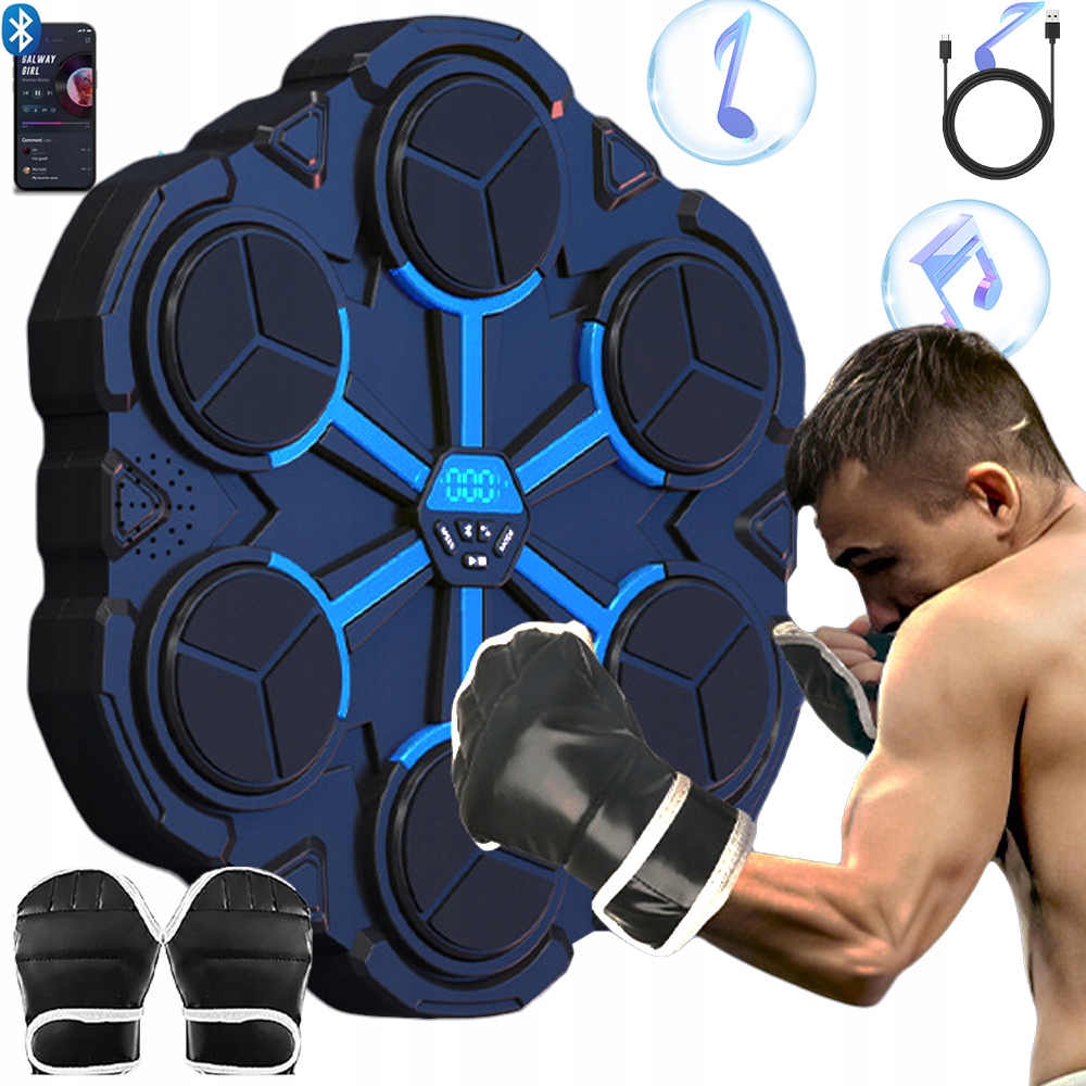 Music Boxing Machine W Treningowy Ściana Bokserska Led Bluetooth 9 Trybów