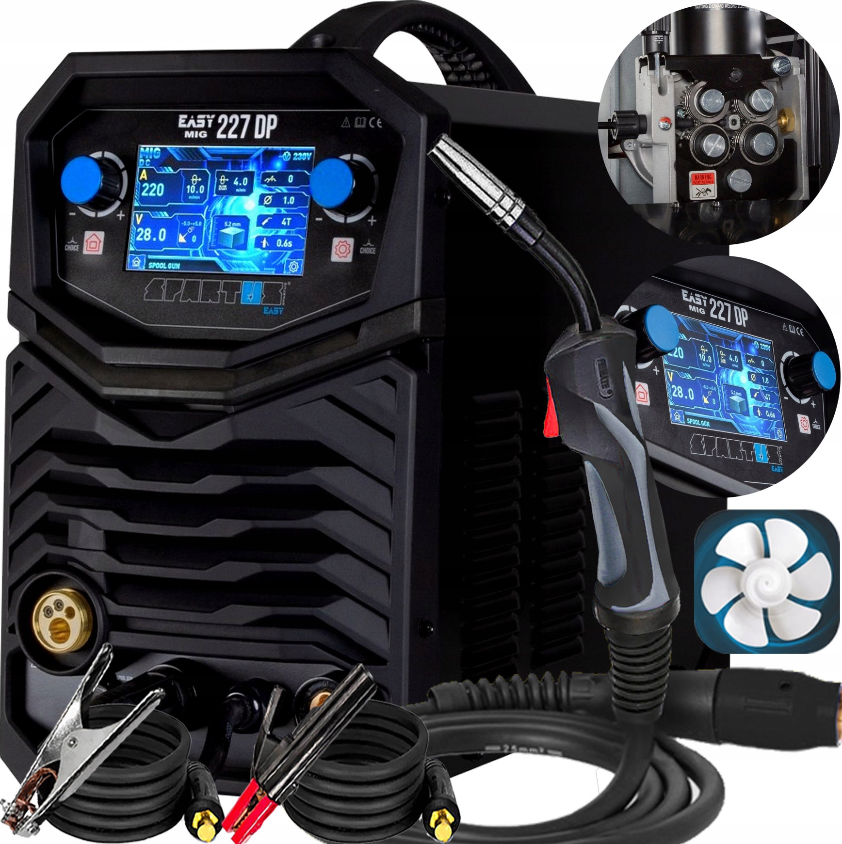 Invertorová Svářečka Migomat Puls 4Kolečkové brusle Spartus Easymig 227DP Synergie 3v1