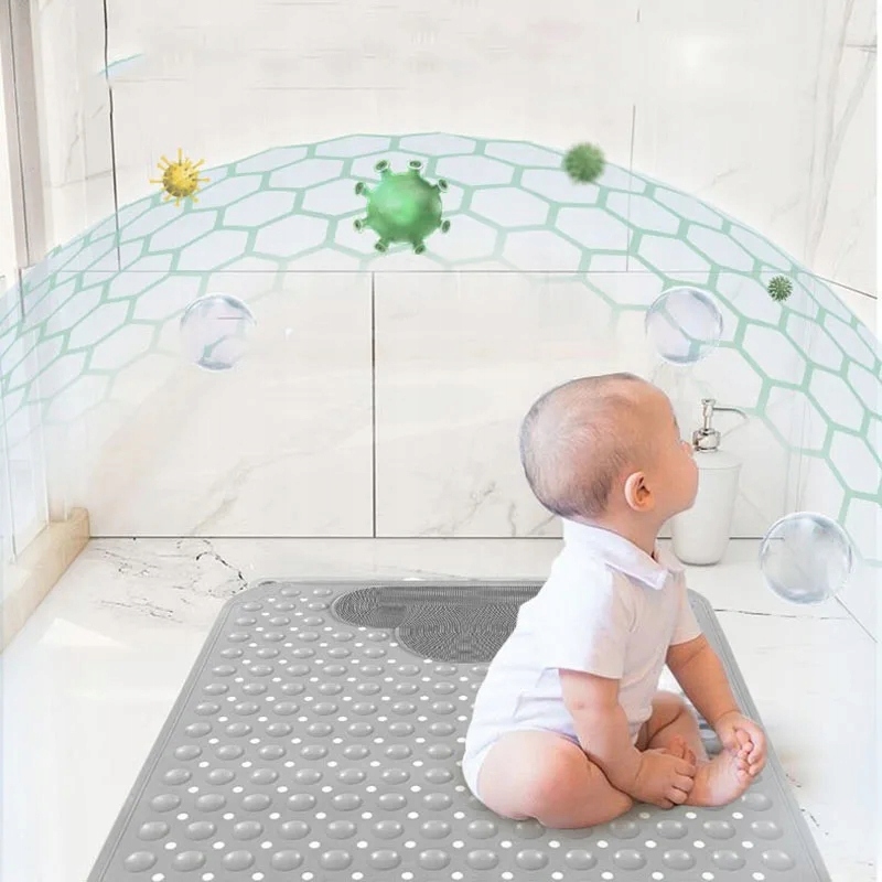 MATA ANTYPOŚLIZGOWA DO ŁAZIENKI POD PRYSZNIC DO WANNY ZE SZCZOTKĄ DO STÓP Kształt prostokąt