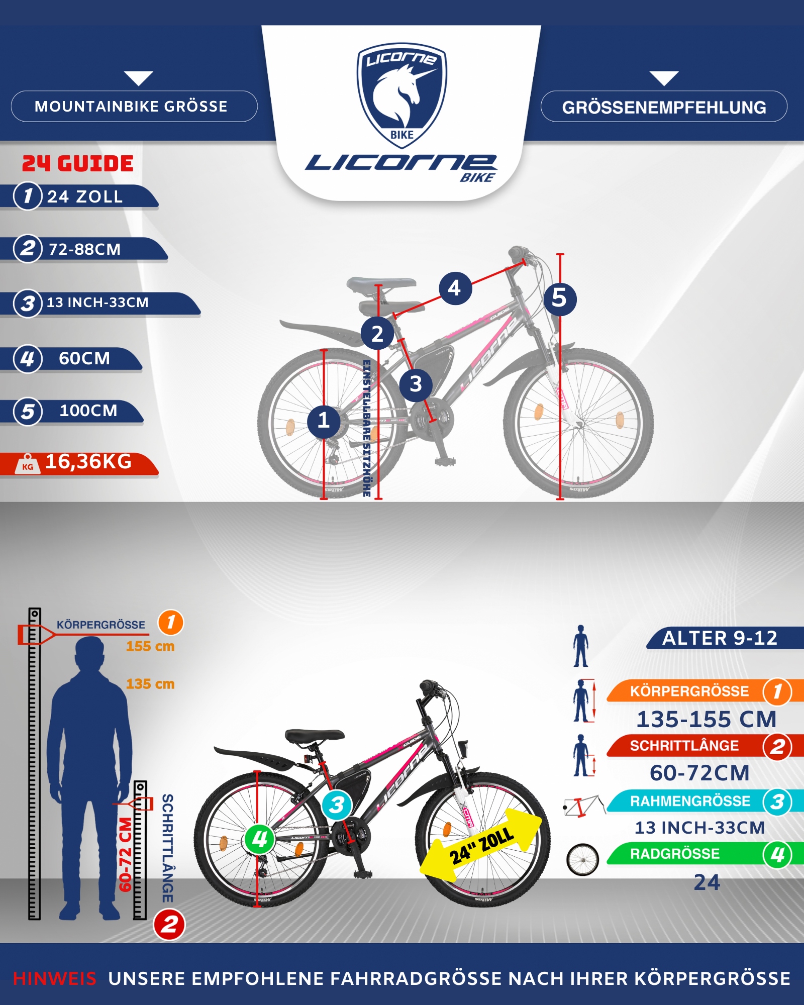 NIEMIECKI ROWER MTB GUIDE 24" 21 biegów Shimano Rozmiar ramy 13 cali