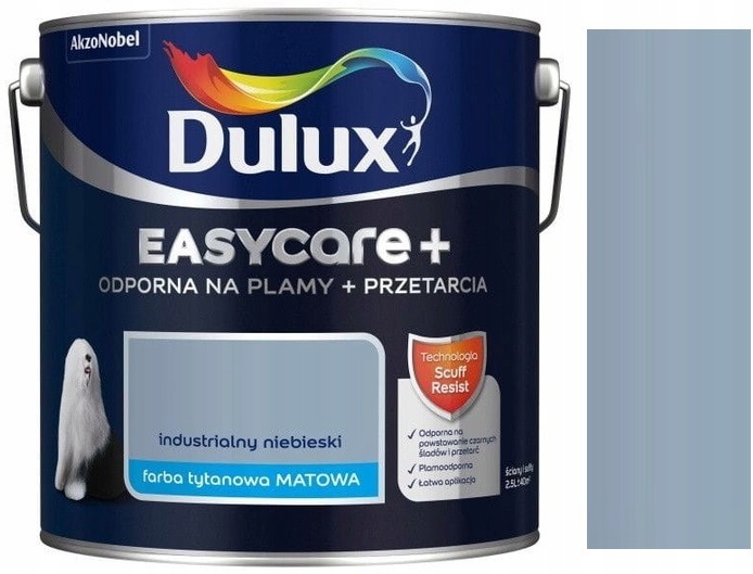 Dulux Easycare Plus Farba Odporna Na Plamy Industrialny Niebieski Mat 2.5L