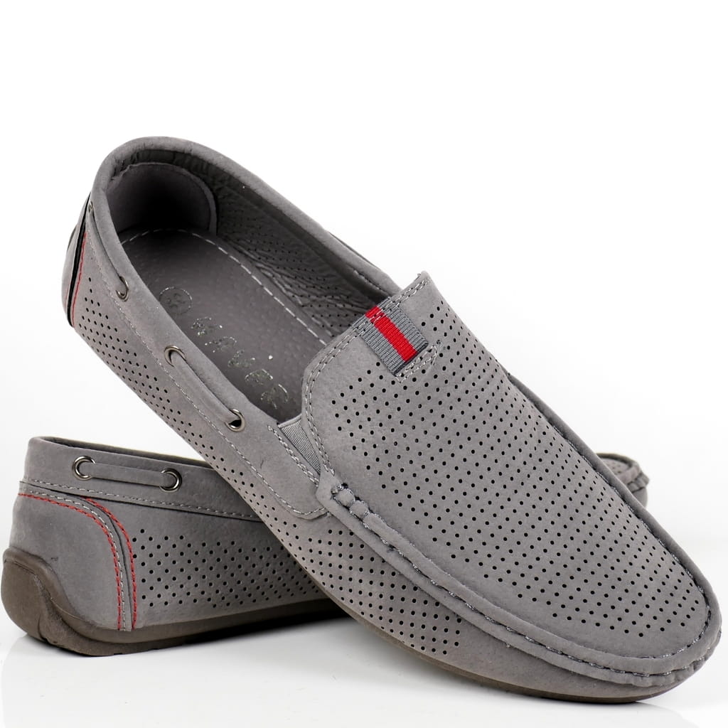 Šedé Mokasíny A Semišové Boty Pro Různé Příležitosti, Módní, Lehká Stélka, Kůže