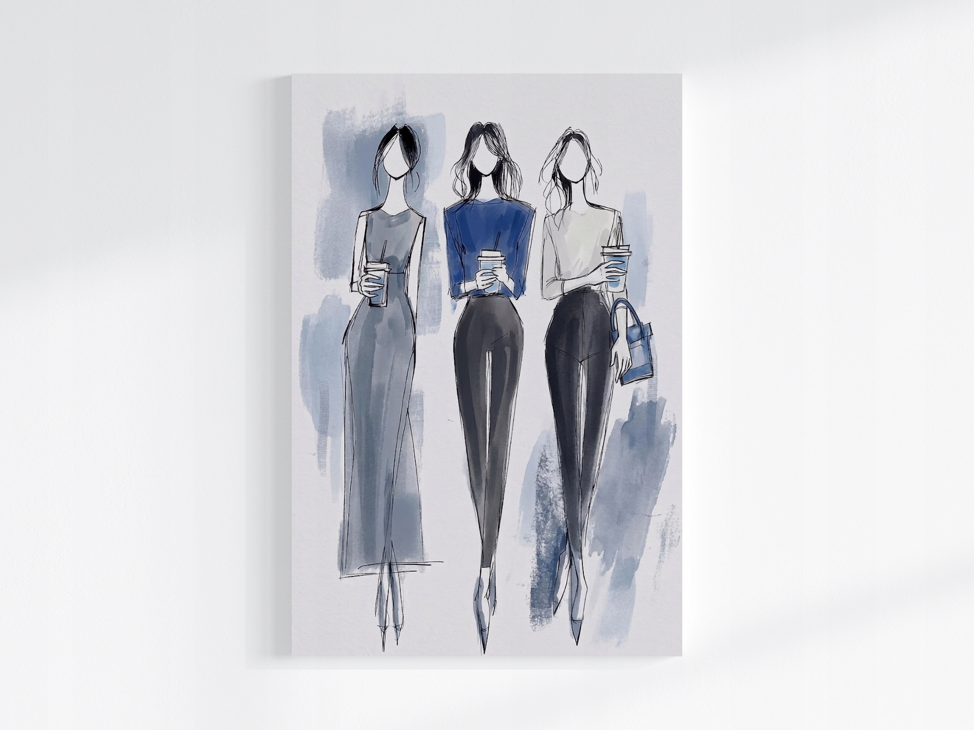 Obraz Na Plátně Canvas Ženy Dívky Modelky Móda Procházka Káva 80x120