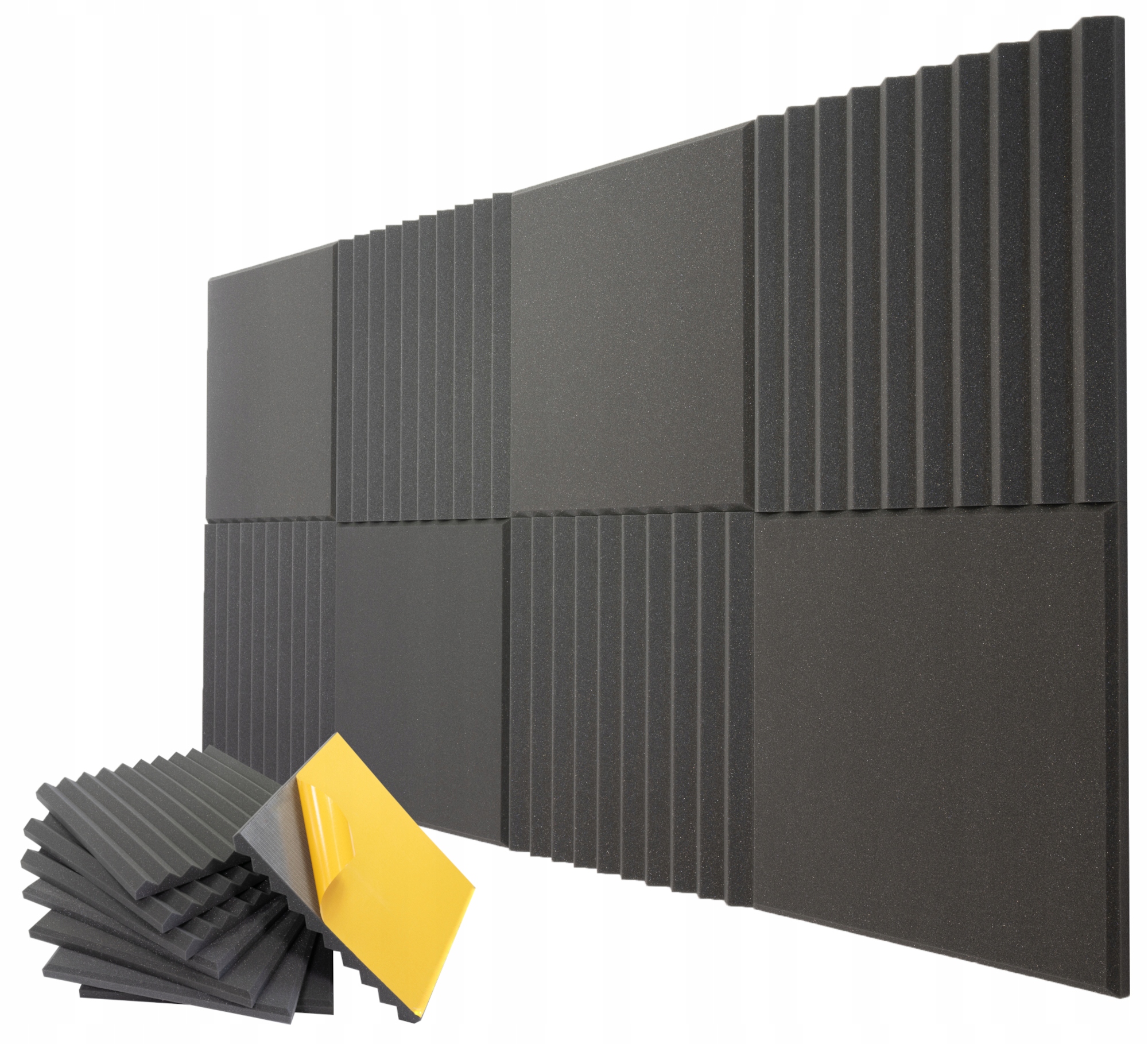 Sada akustických panelů Samolepící 4 cm, klíny a ploché 8ks
