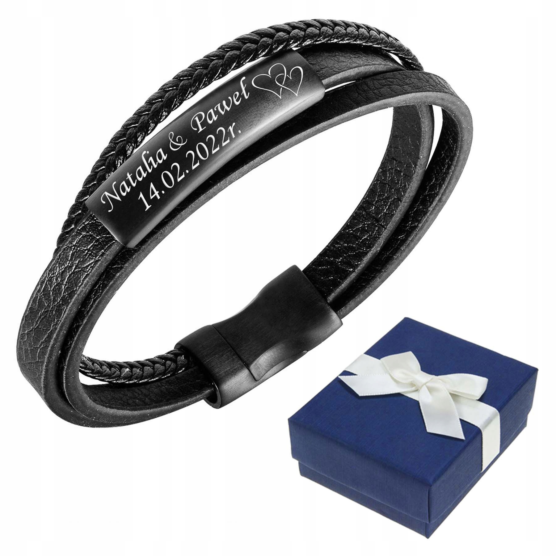 

Bransoletka męska ze Stali Szlachetnej Grawer S2