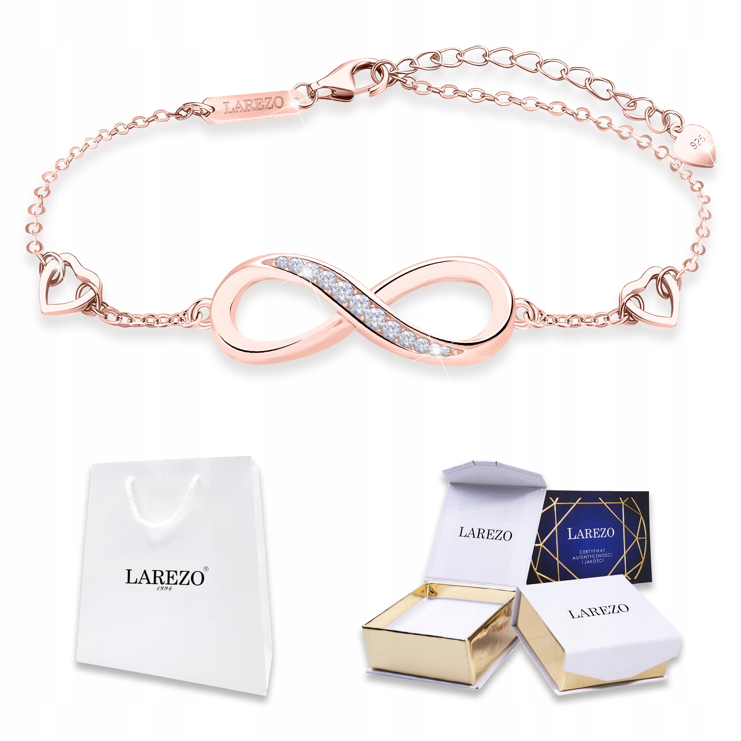 Pozlacený náramek Nekonečno Zirkony Forever Love Stříbro 925