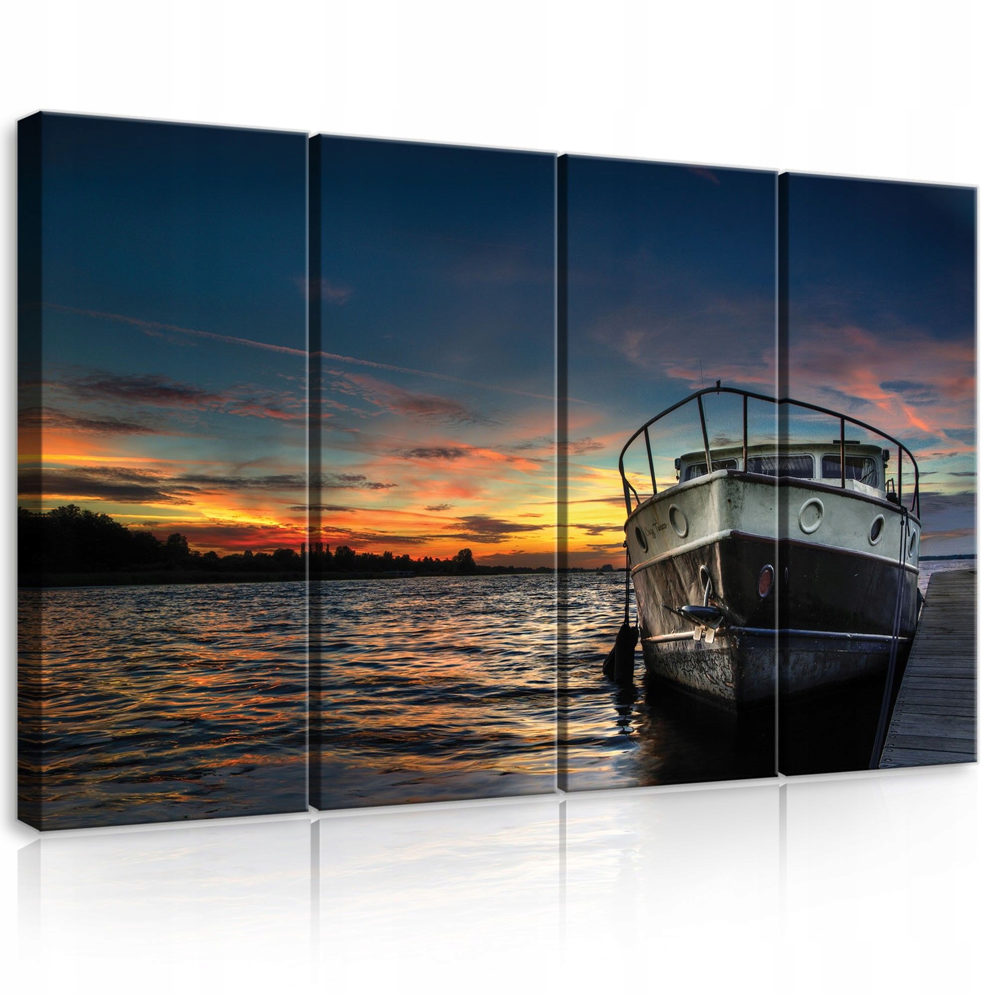 Obraz 120x80 Západ slnka loď marina morská krajina pokoj súmrak