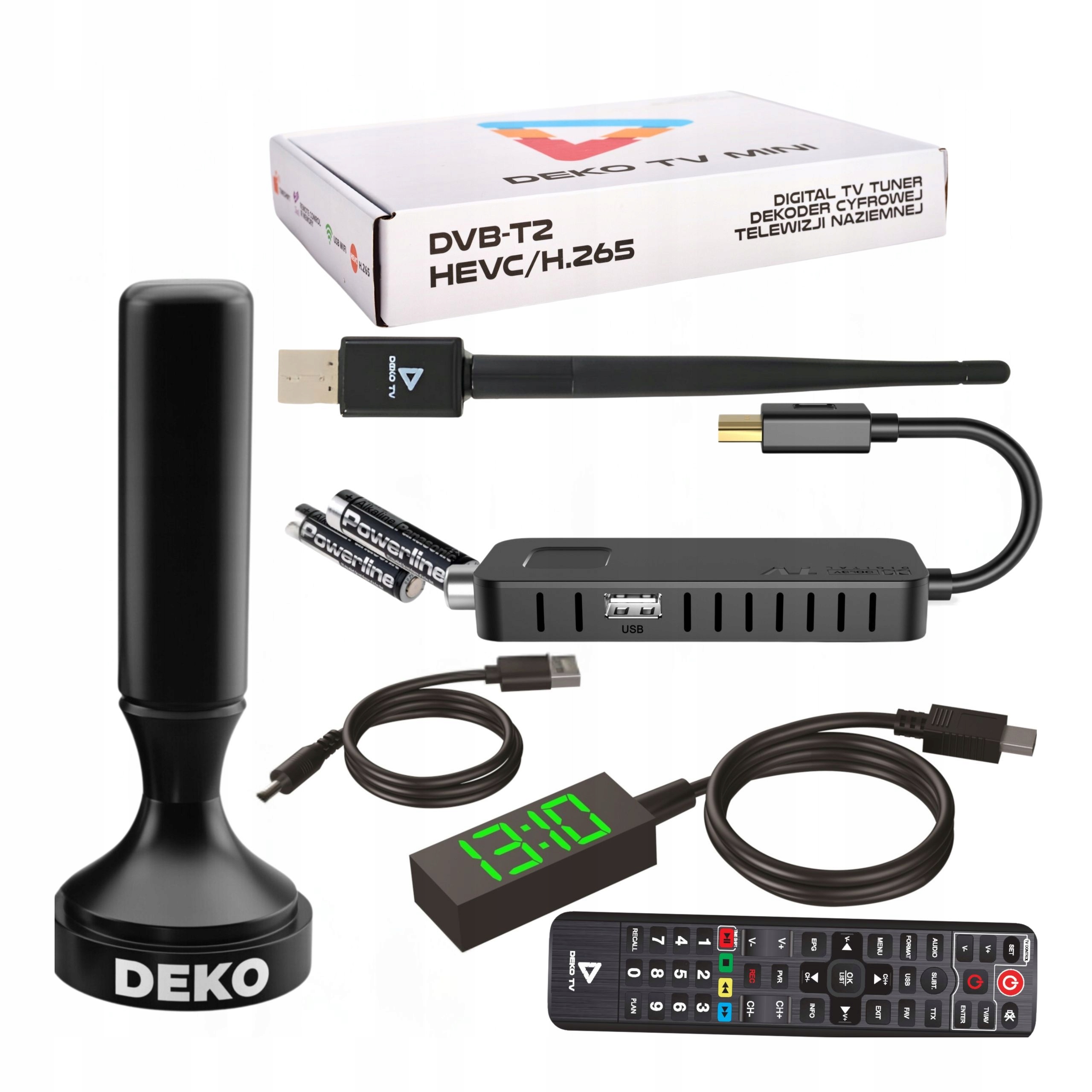 Dekodér Tuner Dvb T2 Sada Vnitřní pokojová anténa Anténa Wifi