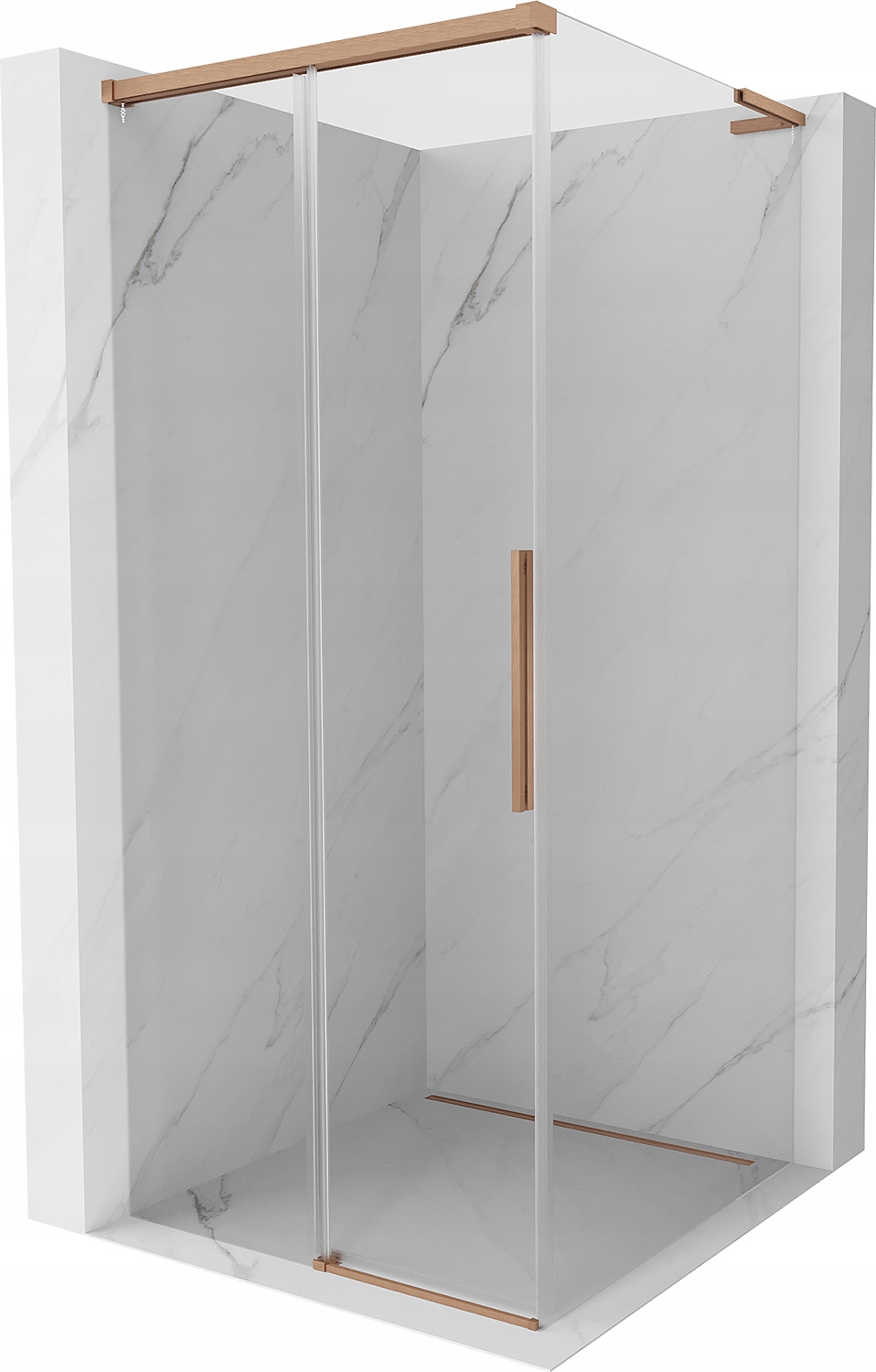 Mexen Rox L sprchový koutek, posuvné dveře 100x100 cm, měď kartáčovaná