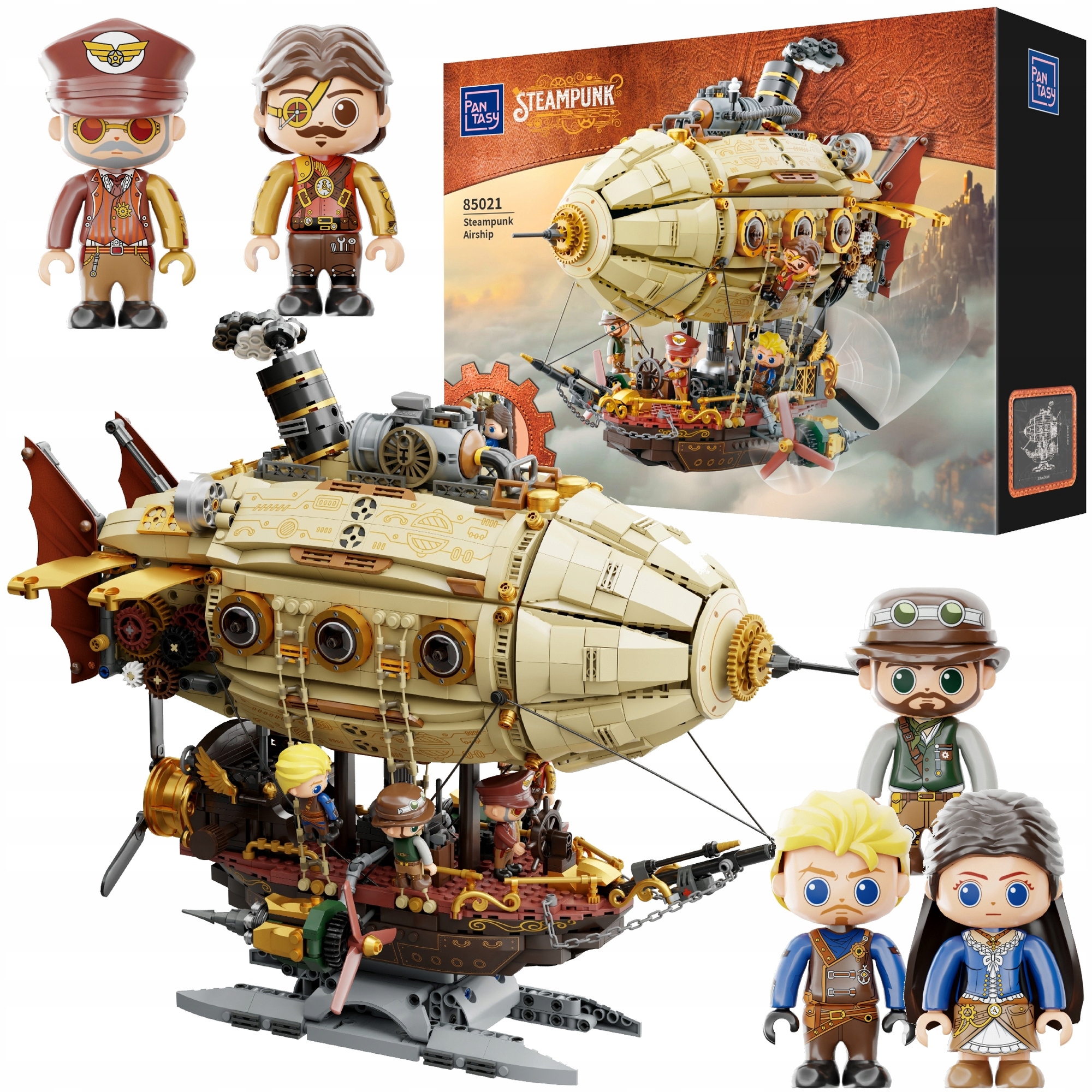 Klocki Konstrukcyjne Pantasy Sterowiec Steampunk Airship 6+