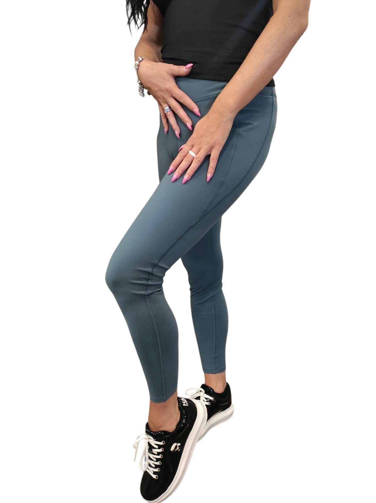 Getry damskie Reebok Legginsy szare 7/8 z kieszenią sportowe rozmiar L 40