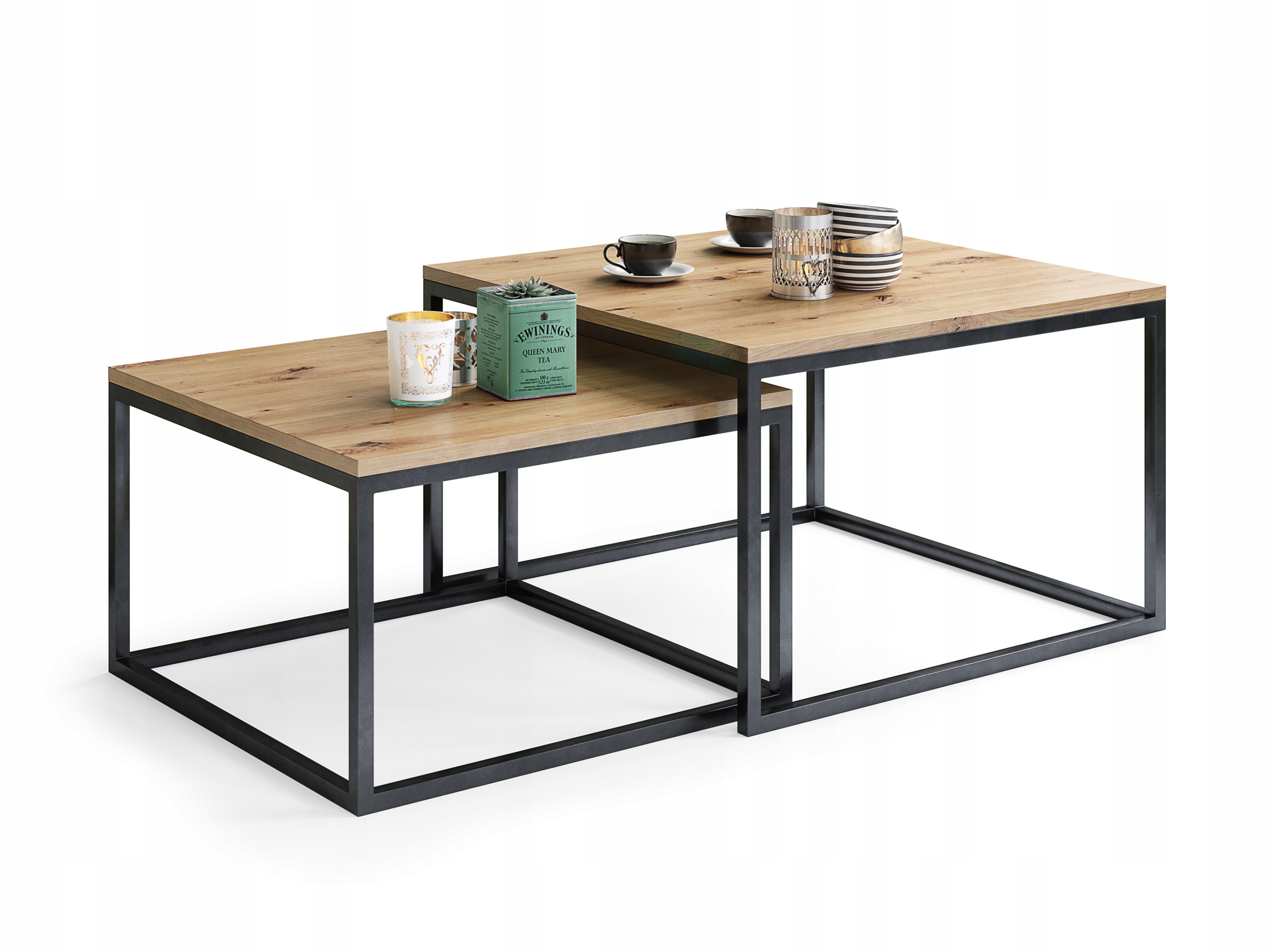 

stolik ława industrial podwójny 2w1 Dąb Artisan