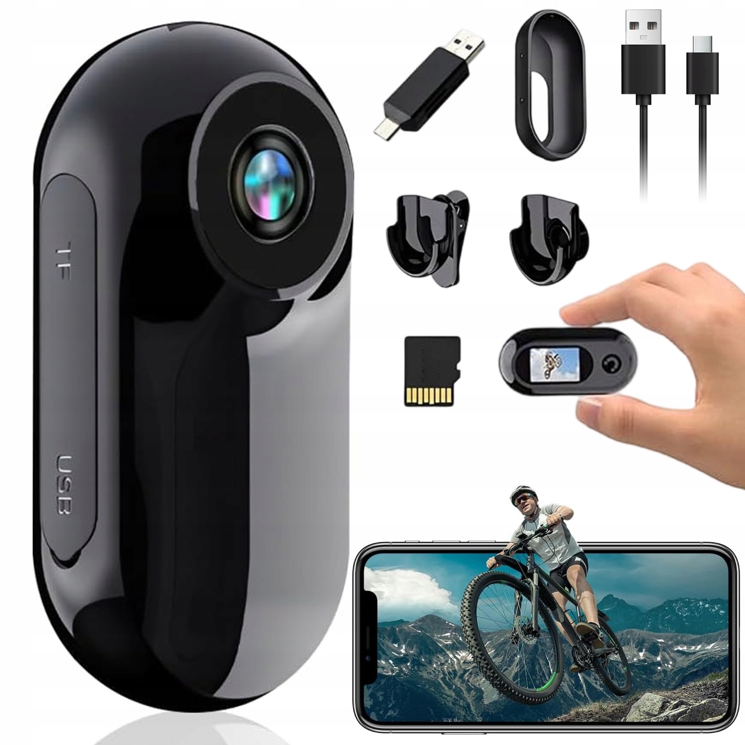 Mini Digitální Sportovní Kamera Full 1080P 1" 5MP Nahrávání Ve Smyčce Sada