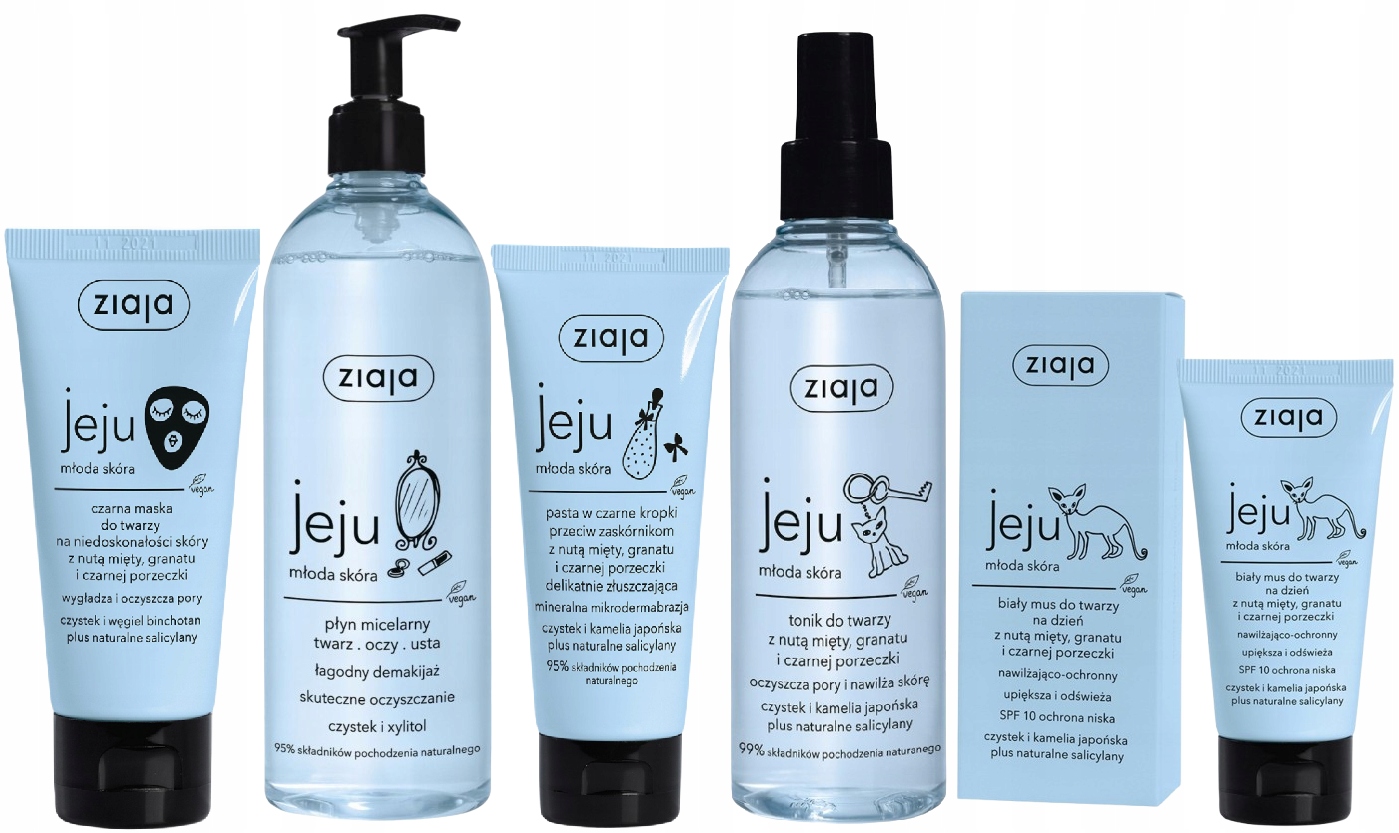 Jeju Modrá sada Krásná mladá pleť Hydratace Výživa 5 produktů