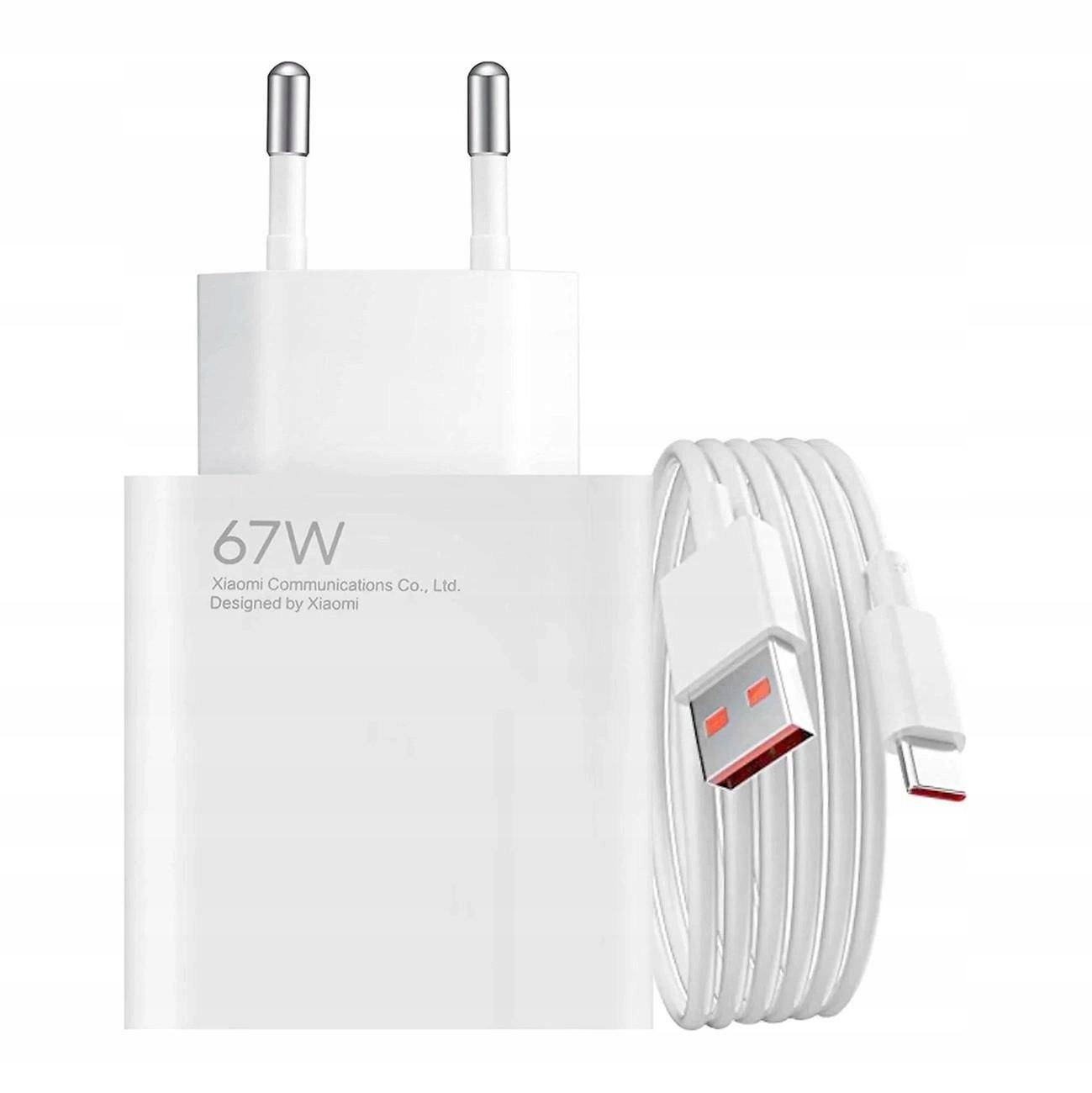 Ładowarka Sieciowa Xiaomi Bhr9465Eu 67W 6.2A Usb-A Z Kablem Usb-C Biała