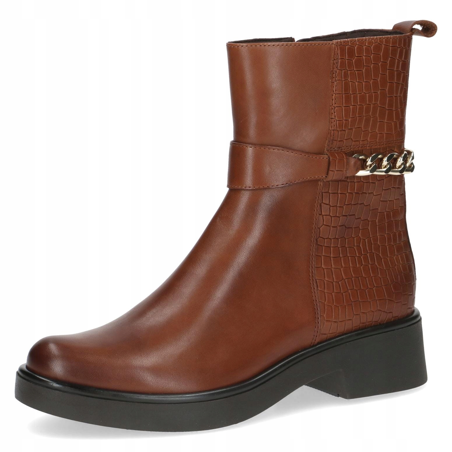 Caprice kotníkové boty hnědé/koňakové Kania pohodlné kožené [25102-45-313] 38,5