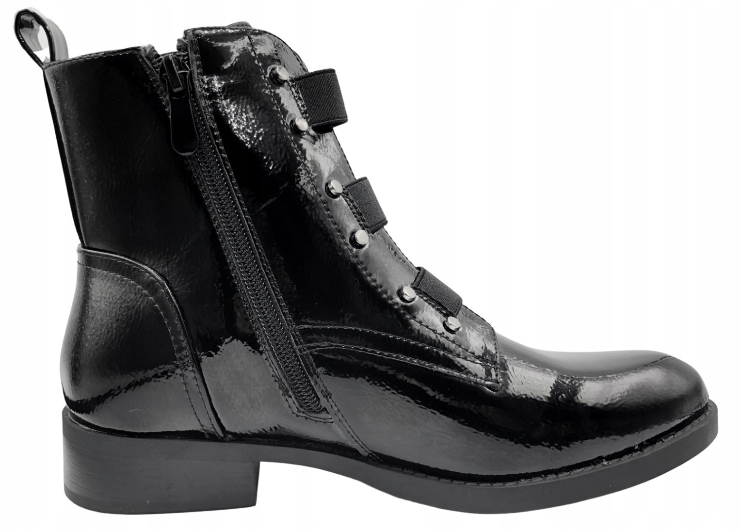 BOTKI DAMSKIE OCIEPLANE TRZEWIKI LAKIER 75-72 40 Rozmiar 40