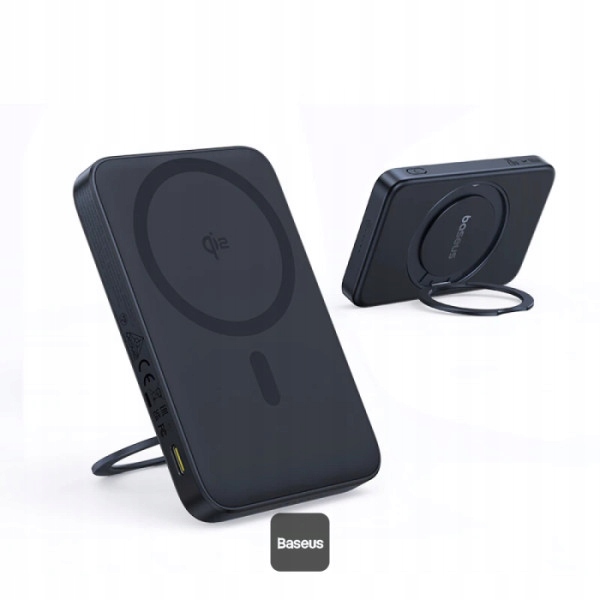 Baseus PicoGo Qi2 Magnetický Powerbank so Stojanom 5000mAh 20W Čierny