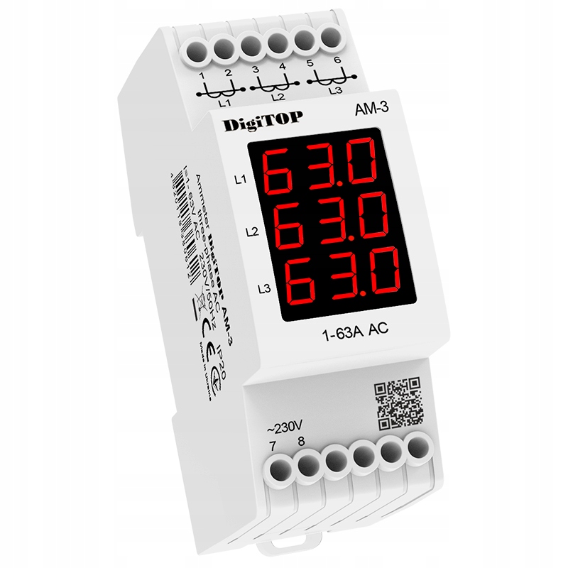 3-fázový digitální ampérmetr DigiTOP AM-3
