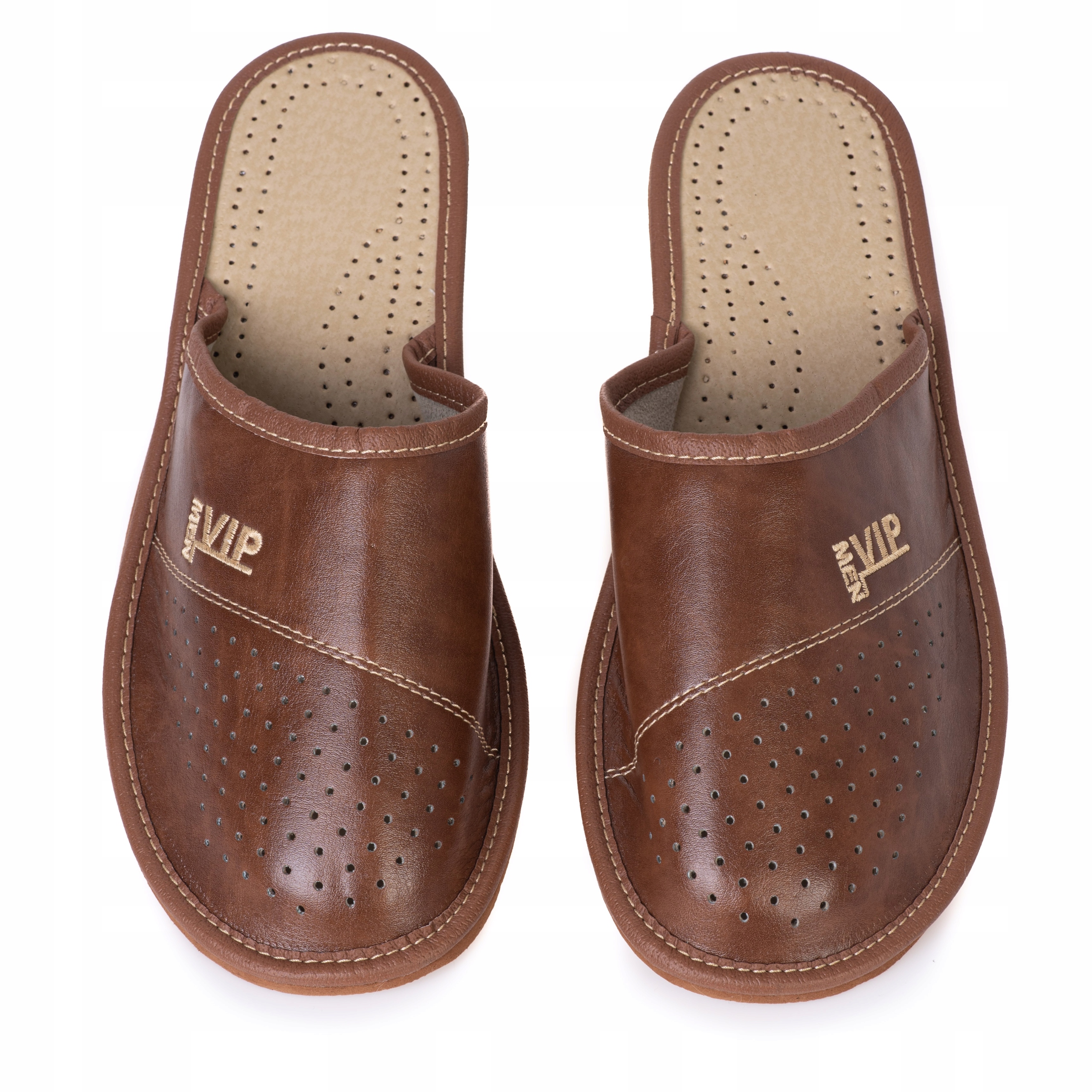 

Skórzane klapki Pappi laczki kapcie męskie domowe