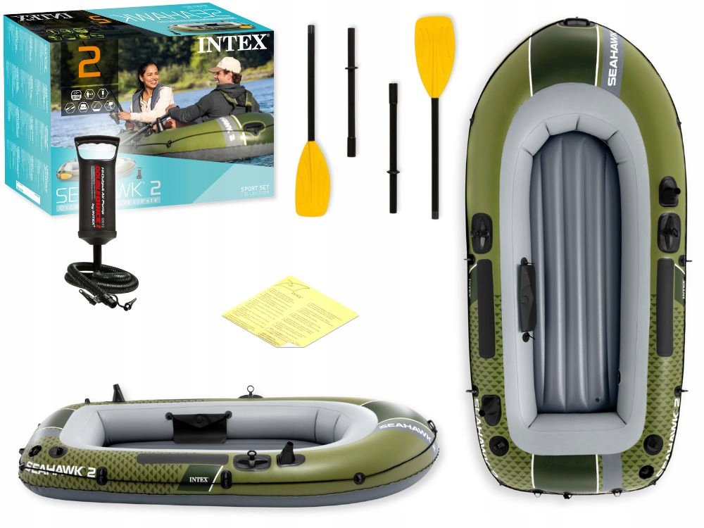 Ponton Wędkarski Seahawk 2 os. Intex Pompka Wiosła 66332 New 2026