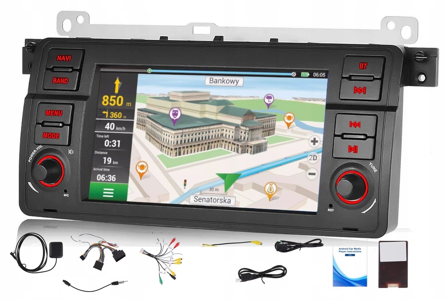 Gps Navigace Rádio Bmw E46 1998-2005 4GB 64GB Usb Wifi Carplay Bluetooth