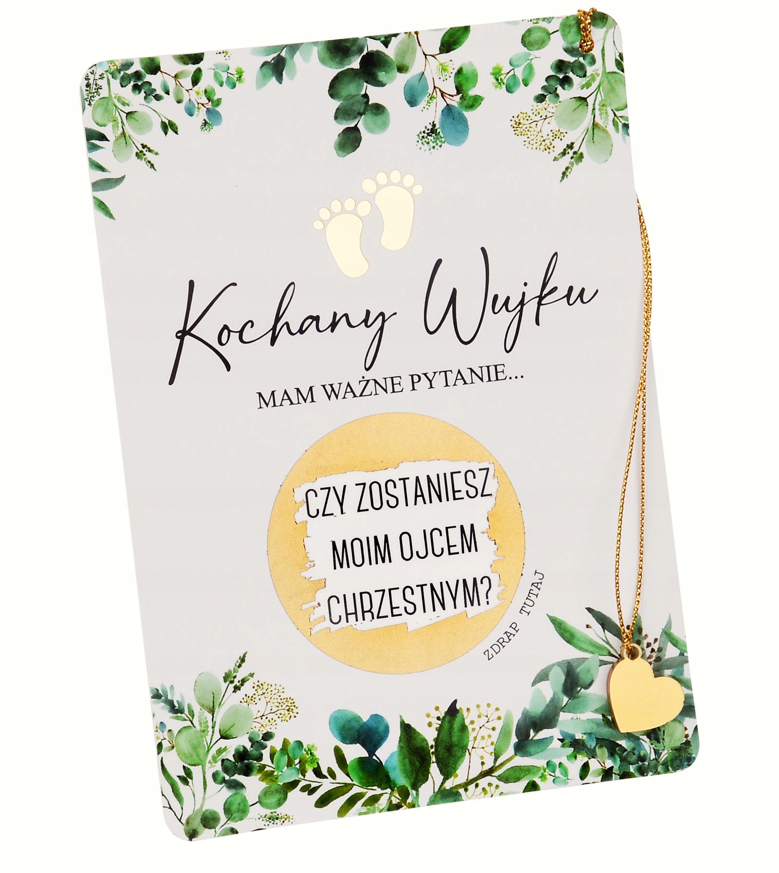 CZY ZOSTANIESZ OJCEM CHRZESTNYM kartka ZDRAPKA Rodzaj chrzest