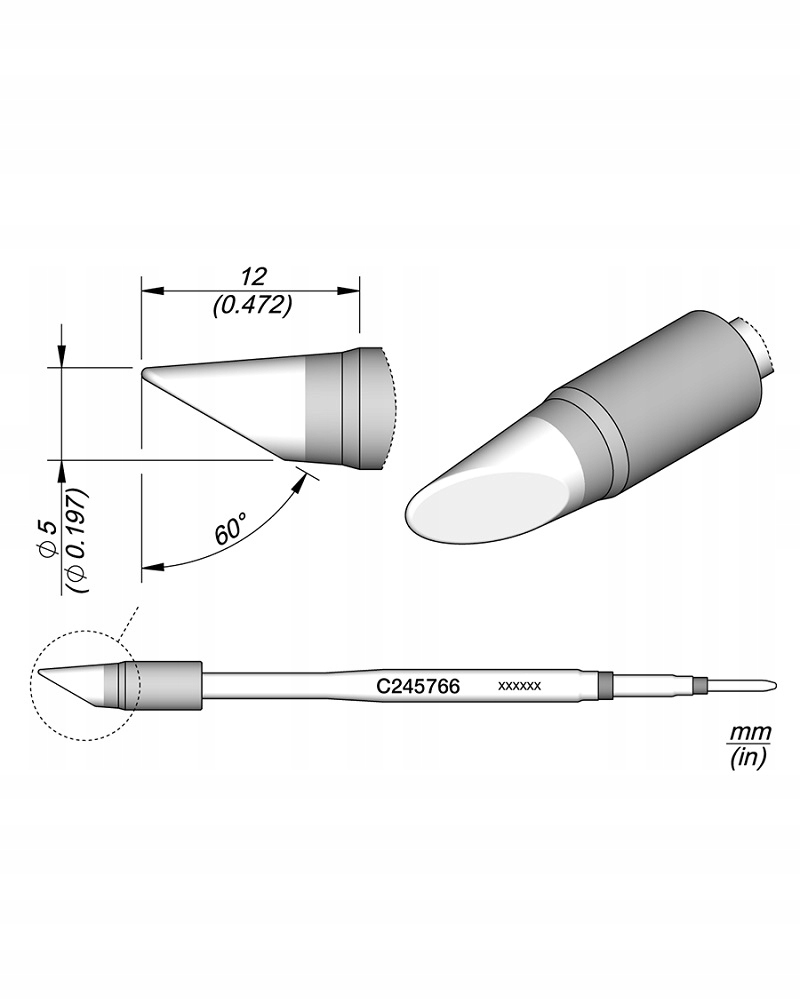 Grot stożkowy ścięty 5.0 mm JBC C245766