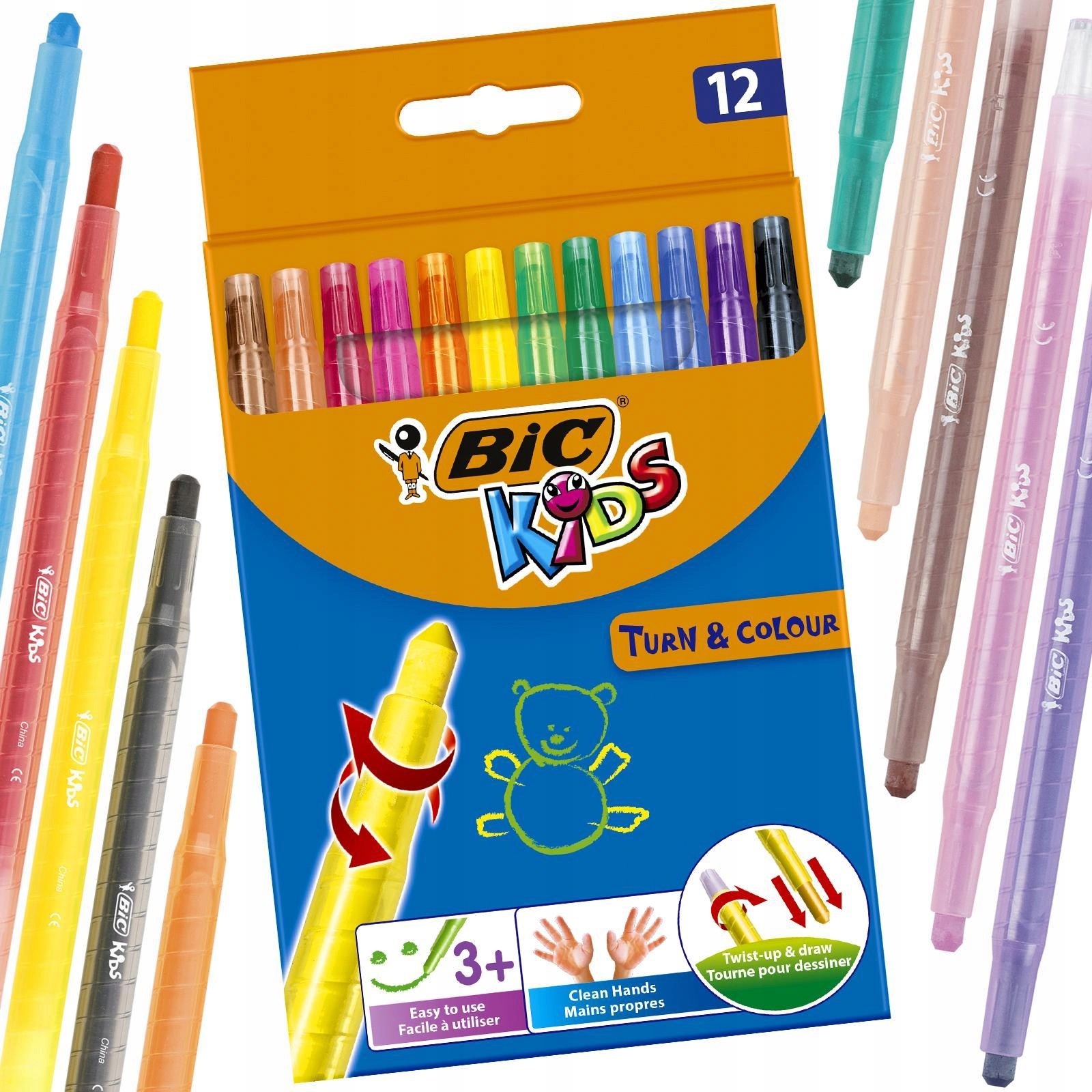BIC KIDS TURN&COLOUR ЦВЕТНЫЕ МЕЛКИ WYKRĘCANE