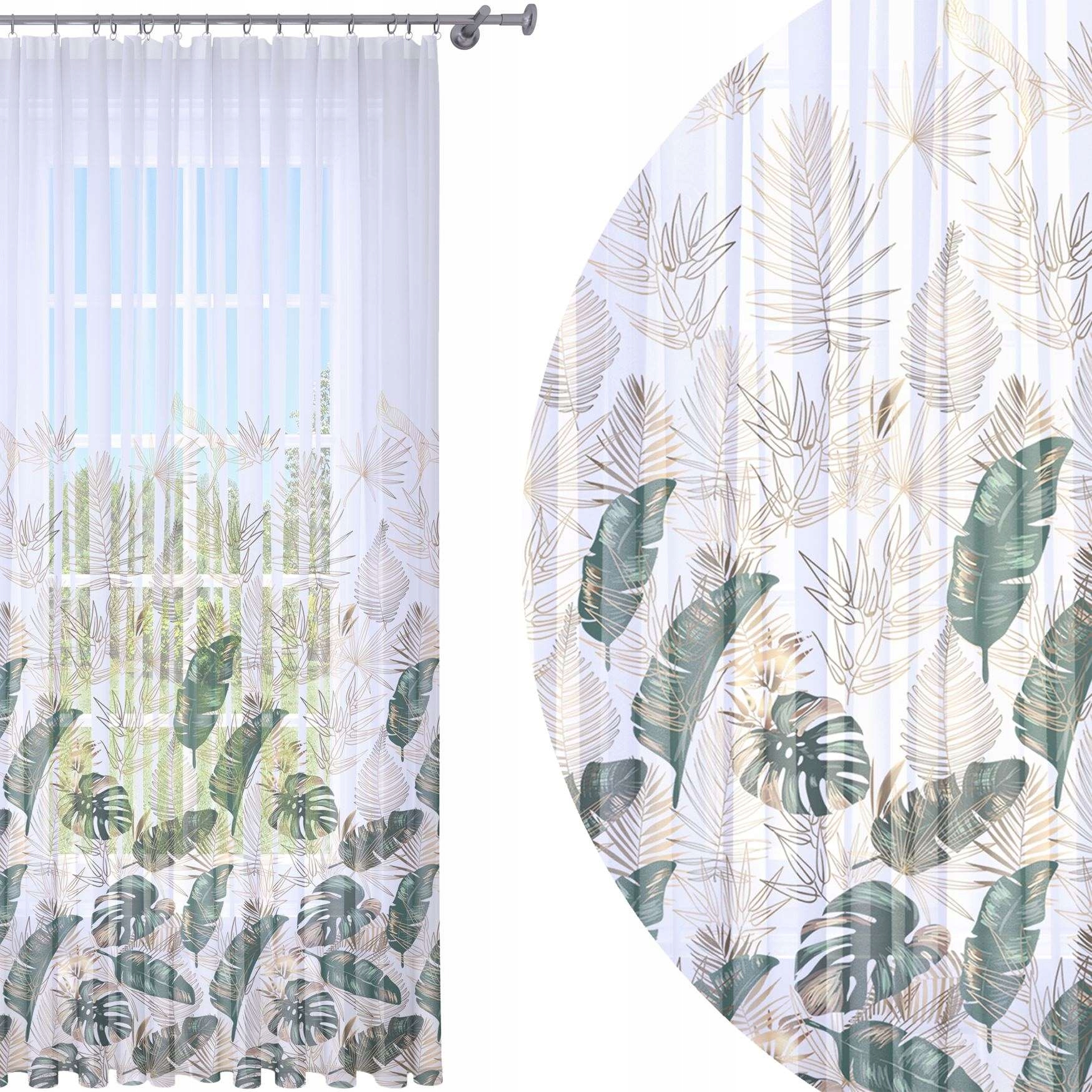 

Firana Gotowa 140x250 Woal Barwiona Wzór Na Żabki