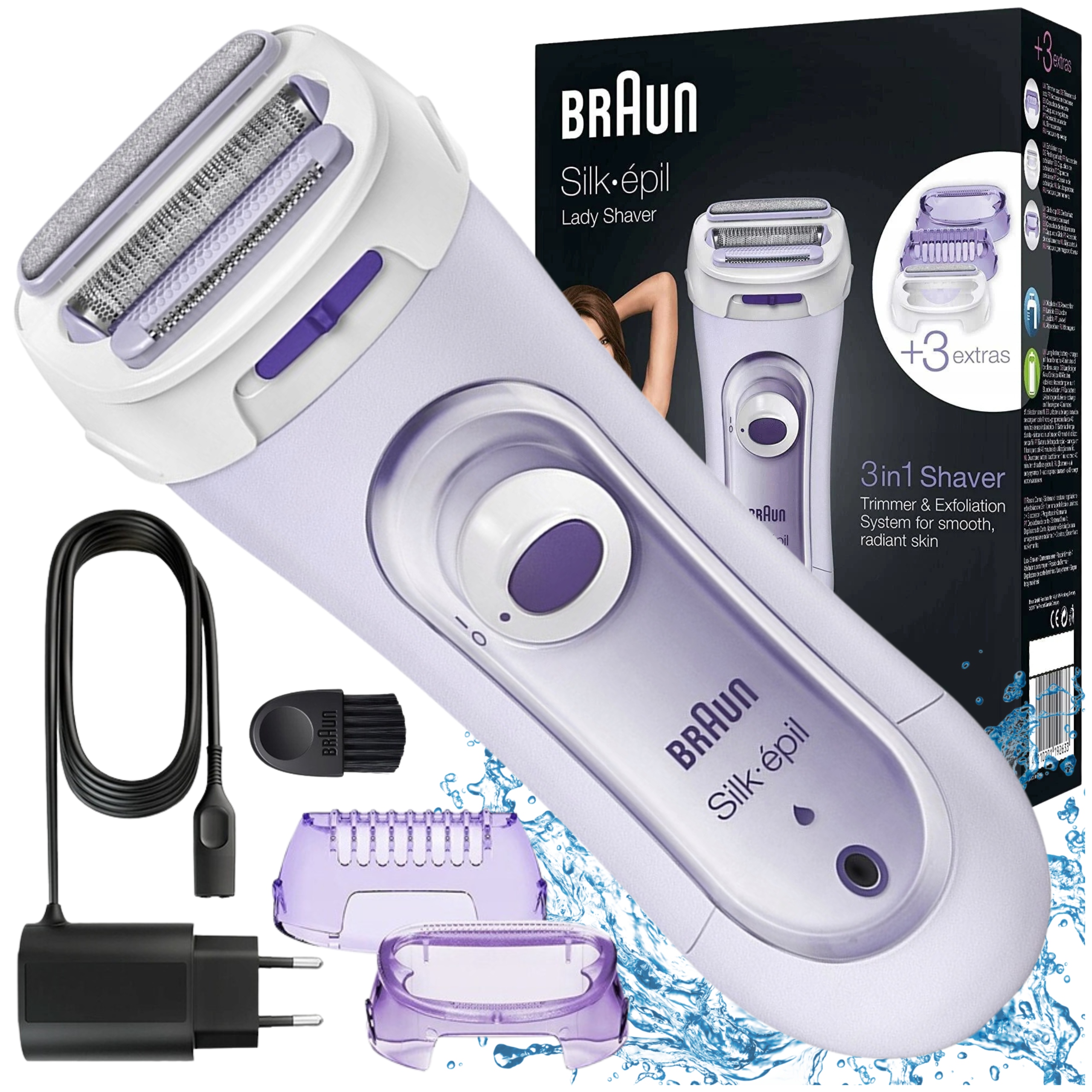 3w1 Wodoodporna Golarka Trymer Braun Do Włosów Ciała Bikini Nóg Akcesoria