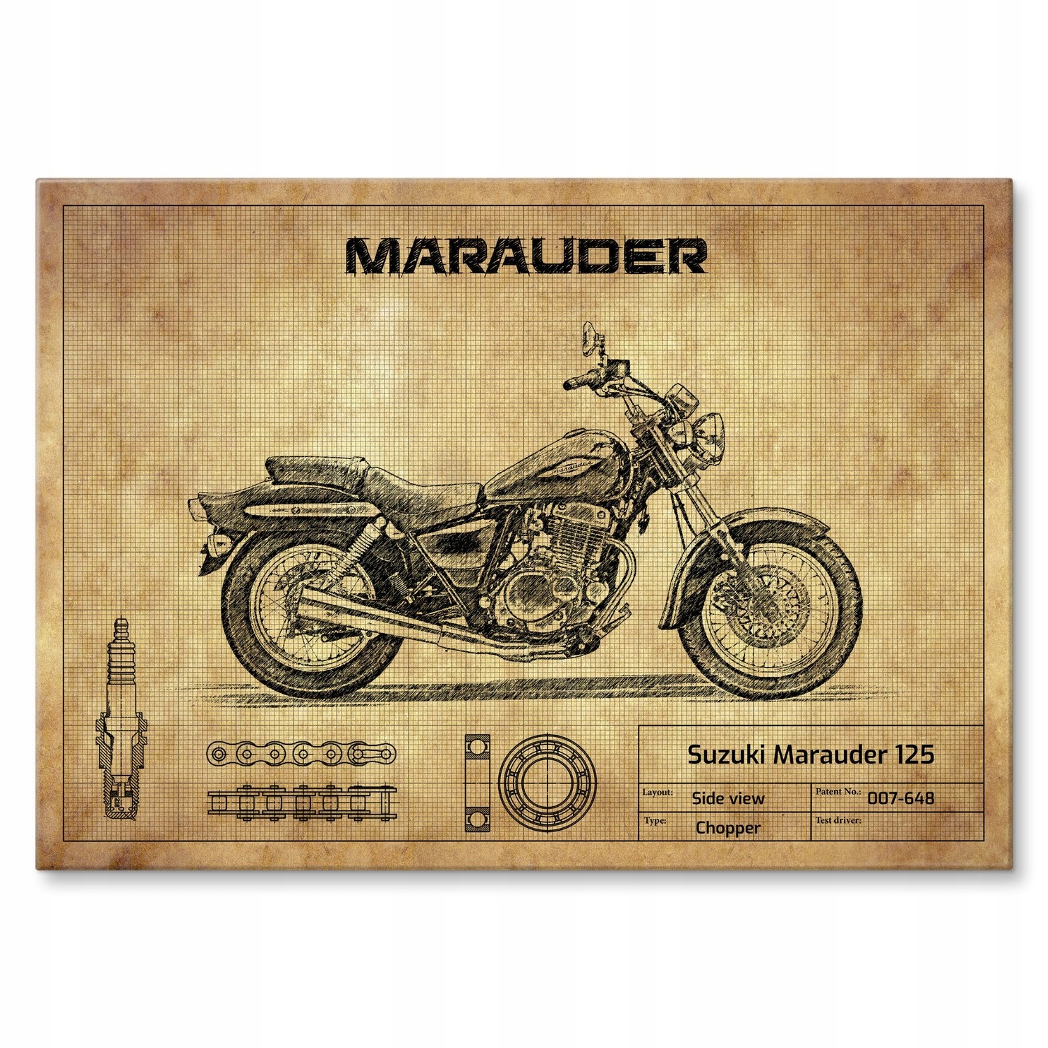 Kovový plakát Suzuki Marauder 125 Dárek 30 x 42 cm