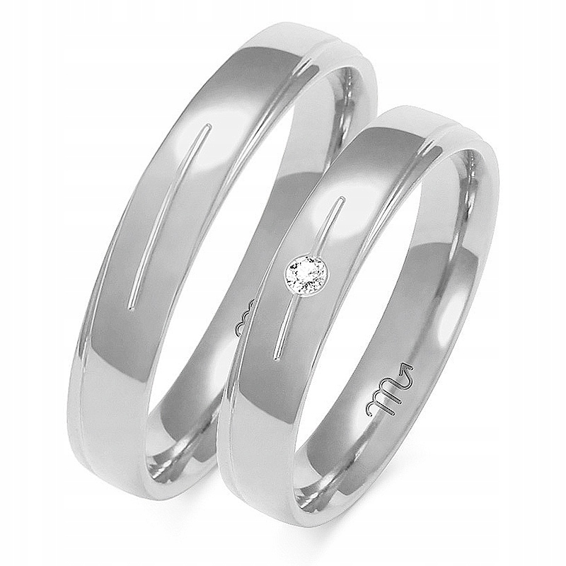 Prsteny 14K Čočka 4mm Brylant Bílé Zlato