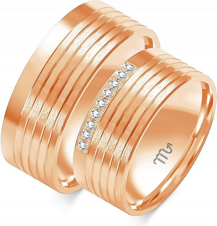 Prsteny z růžového zlata svatba 14K 585 vel. 20 21 22 – jedinečná kolekce svatba