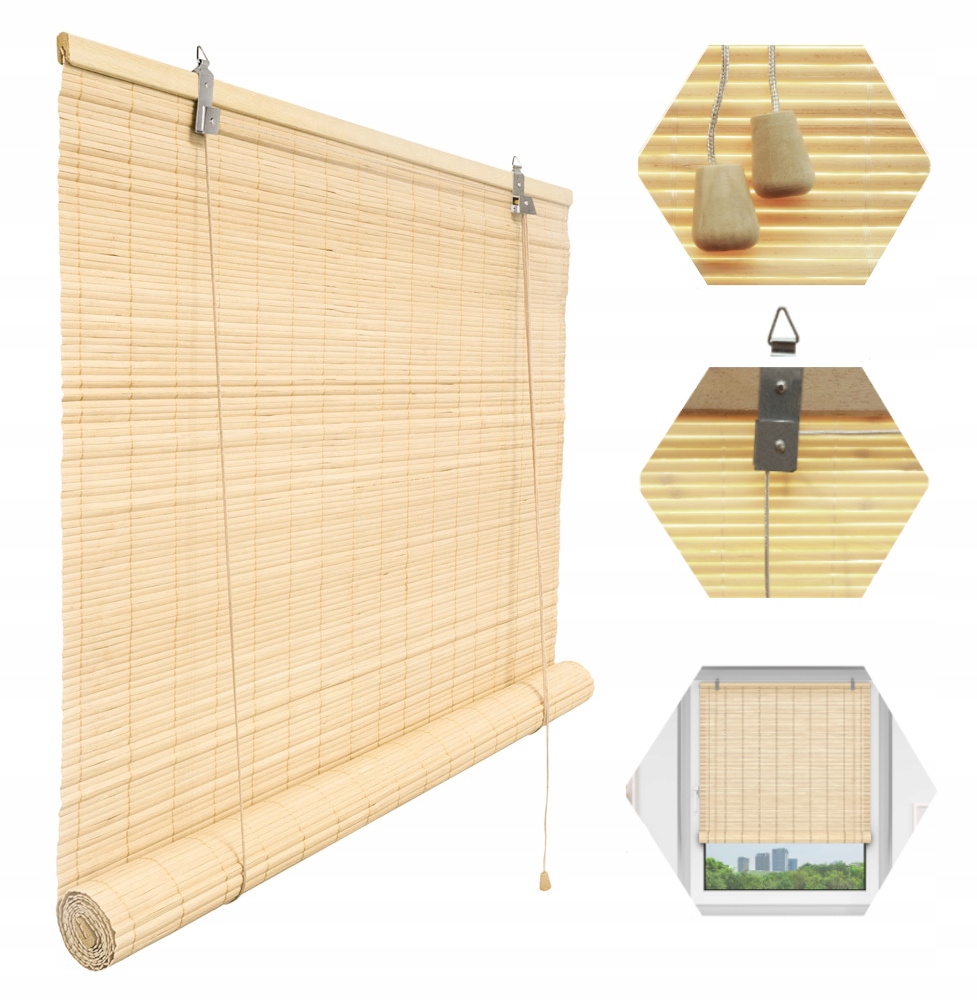 

Roleta Bambusowa Żaluzje 150x220 Naturalny