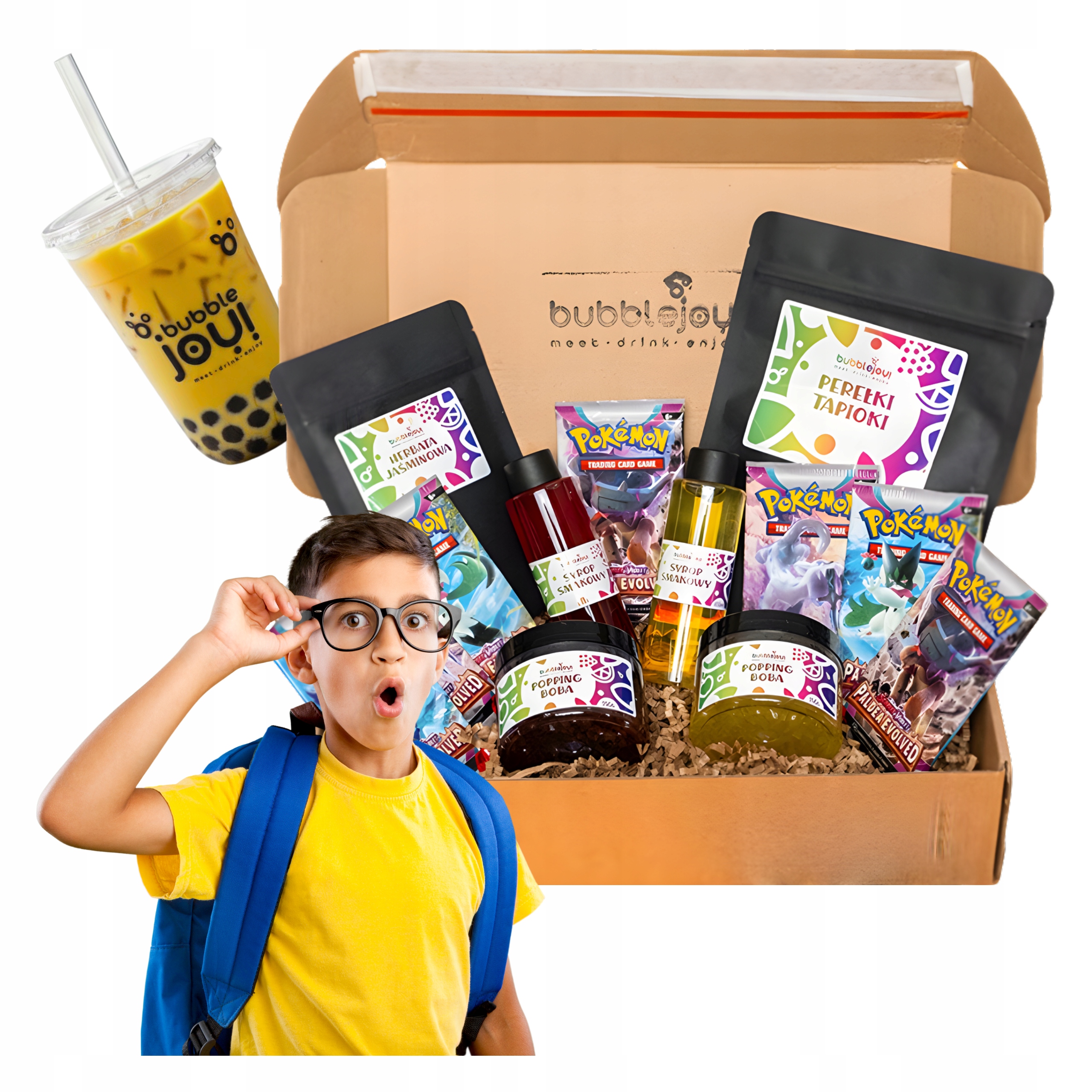 Zestaw Bubble Tea Diy Pokemon Box Kulki Boba Kawior Molekularny Dla Dzieci