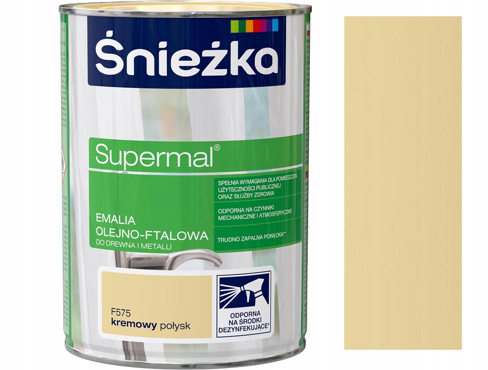 ŚNIEŻKA SUPERMAL EMALIA OLEJNA KREMOWY F575 0.8L