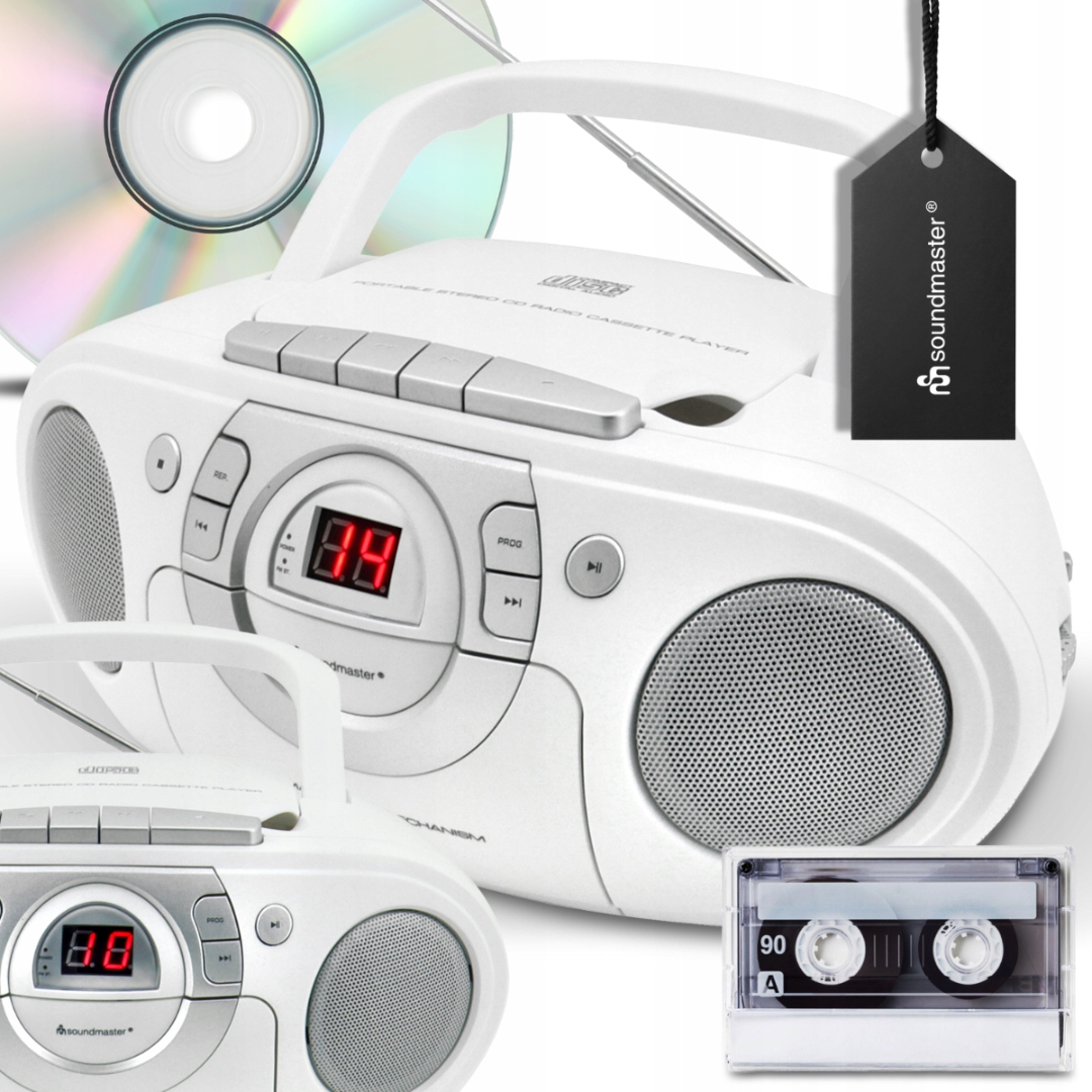 Radioodtwarzacz CD Soundmaster Boombox Przenośny Stereo Fm Magnetofon Aux