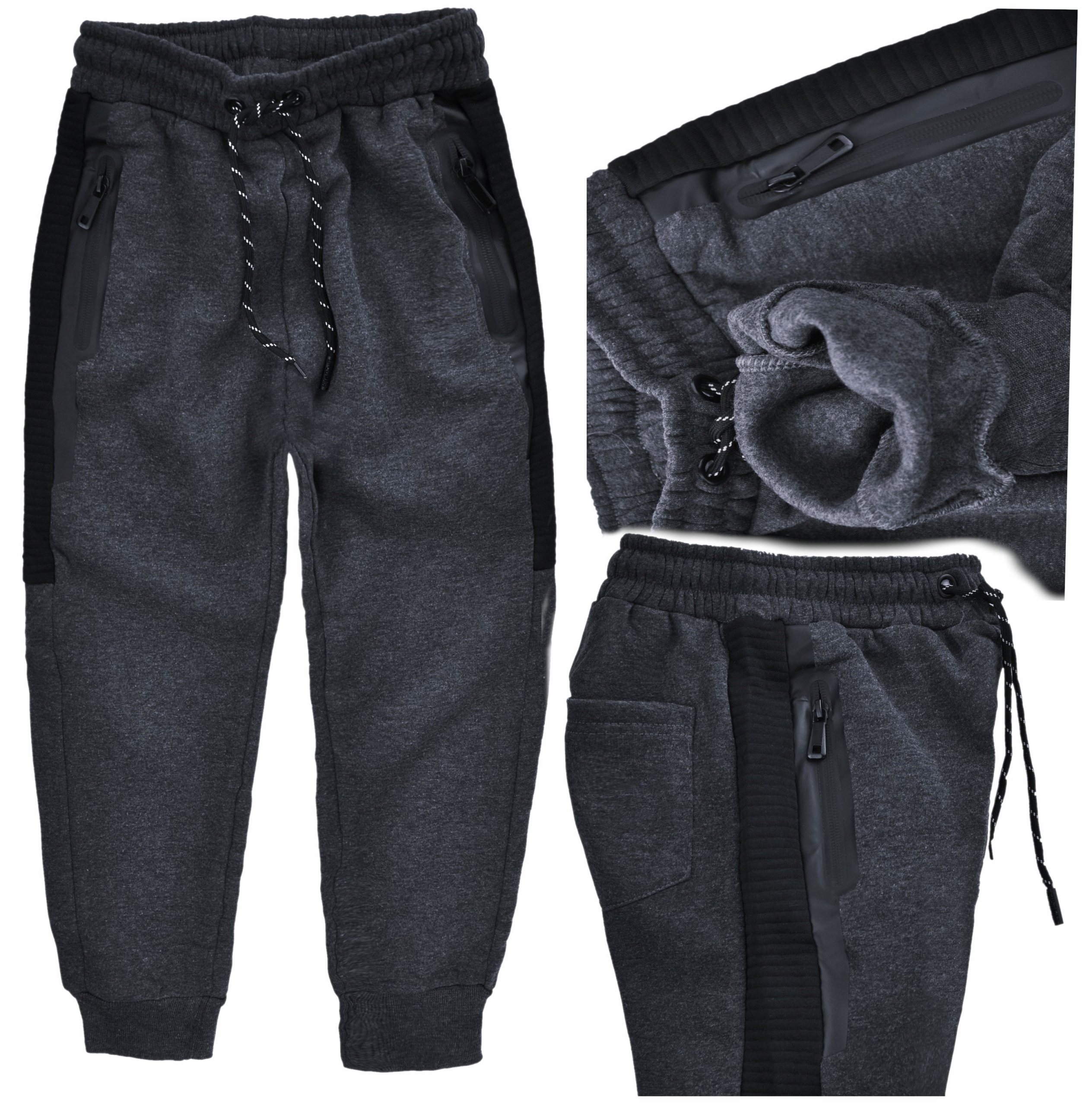 

VEllO szare grube Dresy ocieplane(128-164) r 158