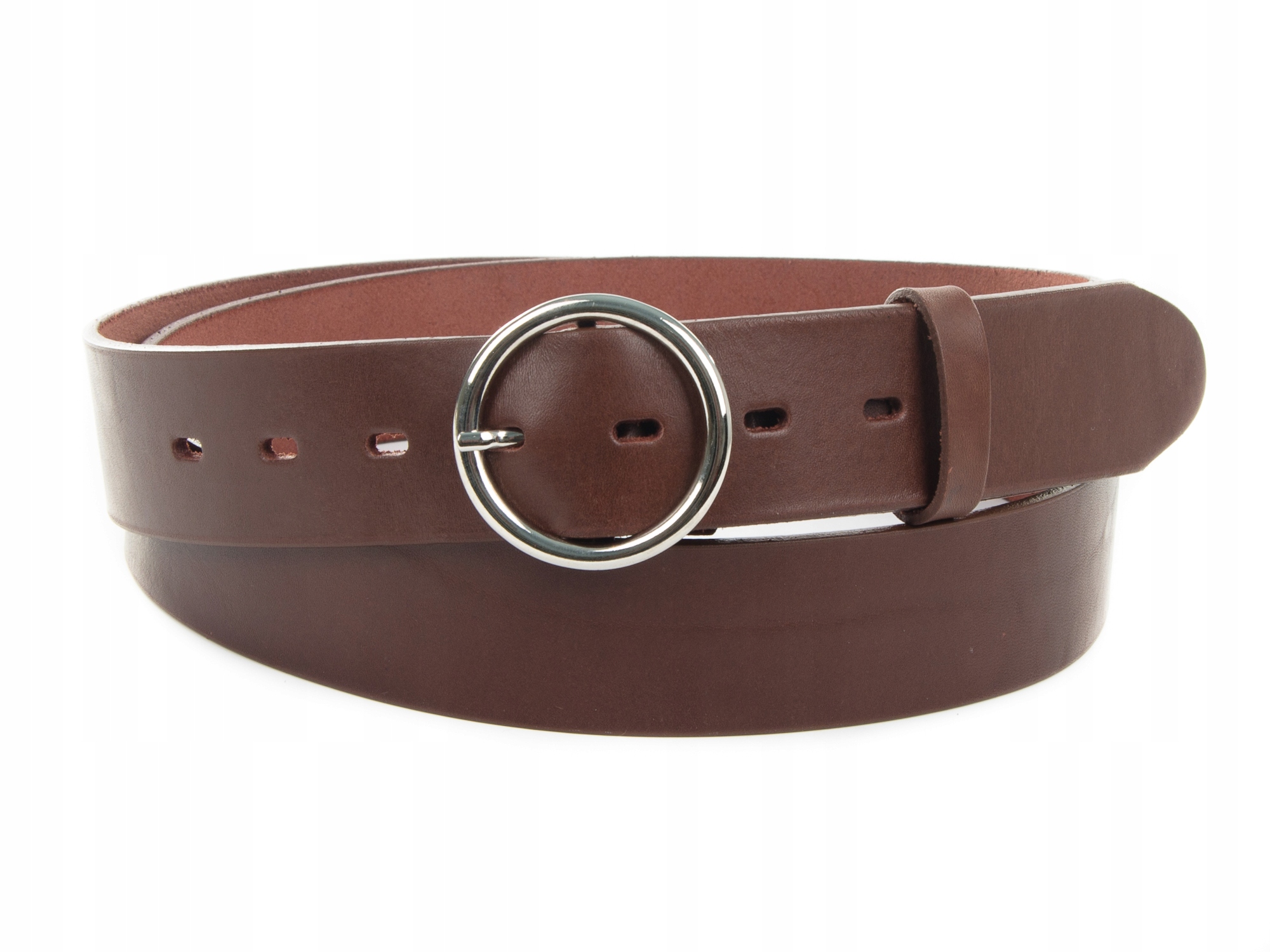 

XXL 145 cm Damski Pasek - Skóra Naturalna Brąz -pl