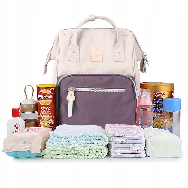 Plecak do wózka Himawari HM1213 dla mam organizer bladofioletowy-śliwkowy