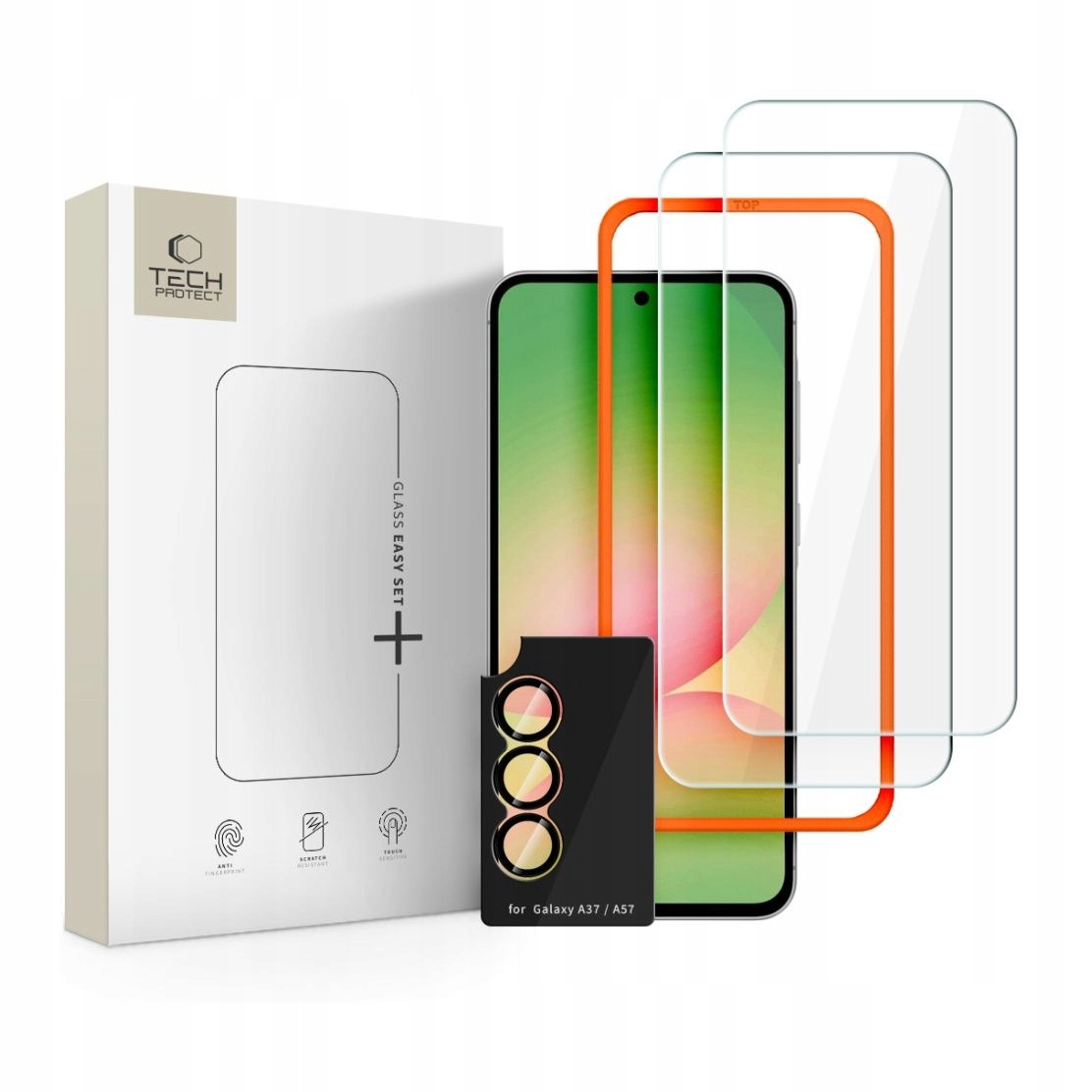 Szkło hartowane do Samsung A37 5G Tech-Protect Easy Set+ 3-pack