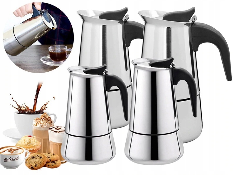 KAWIARKA INDUKCYJNA STALOWA 9 KAW 450 ml zaparzacz do kawy espresso srebrna Marka Kinghoff