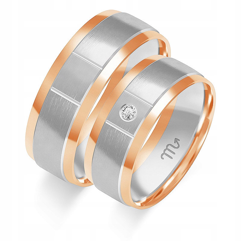 Snubní prsten z růžového zlata pro pár 585, rok 29 30 31, svatební prsten pro nevěstu