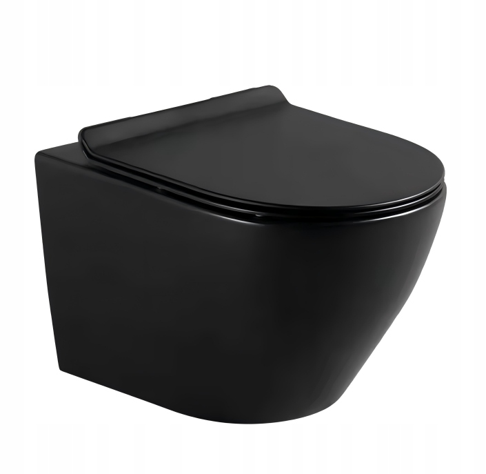 Čierna závesná Wc miska Some Interno rimless sedacia doska s pomalým sklápaním