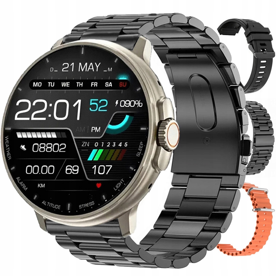 Pánské hodinky Chytré Hodinky Rubicon S Hovory Puls Kroky Včetně 3 Řemínků