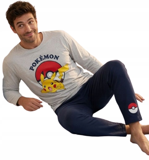 Vtipné Pyžamo Pikachu Pokeball Pánské Pyžamo Pokémon L